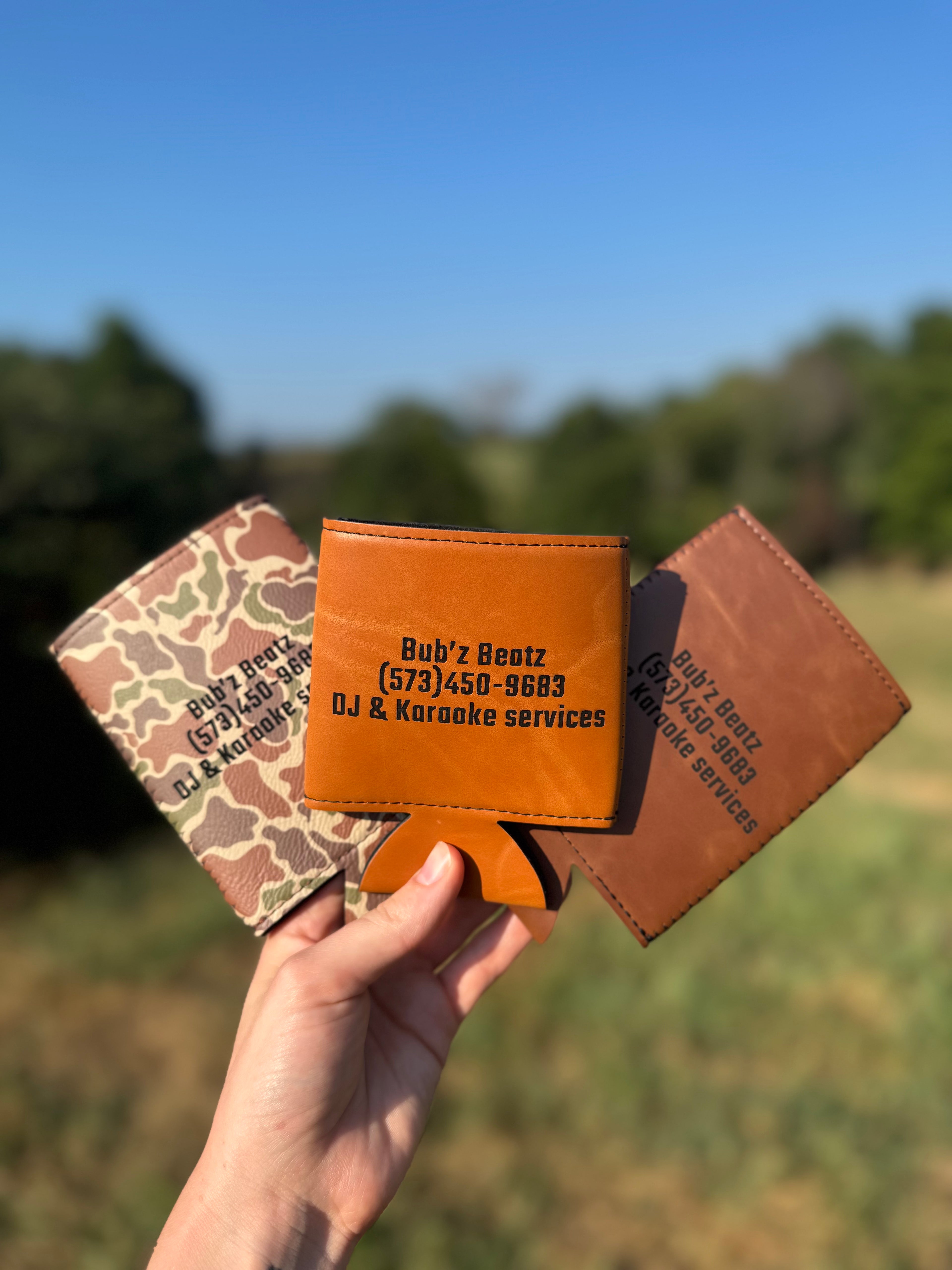 Custom Leatherette Can Holder