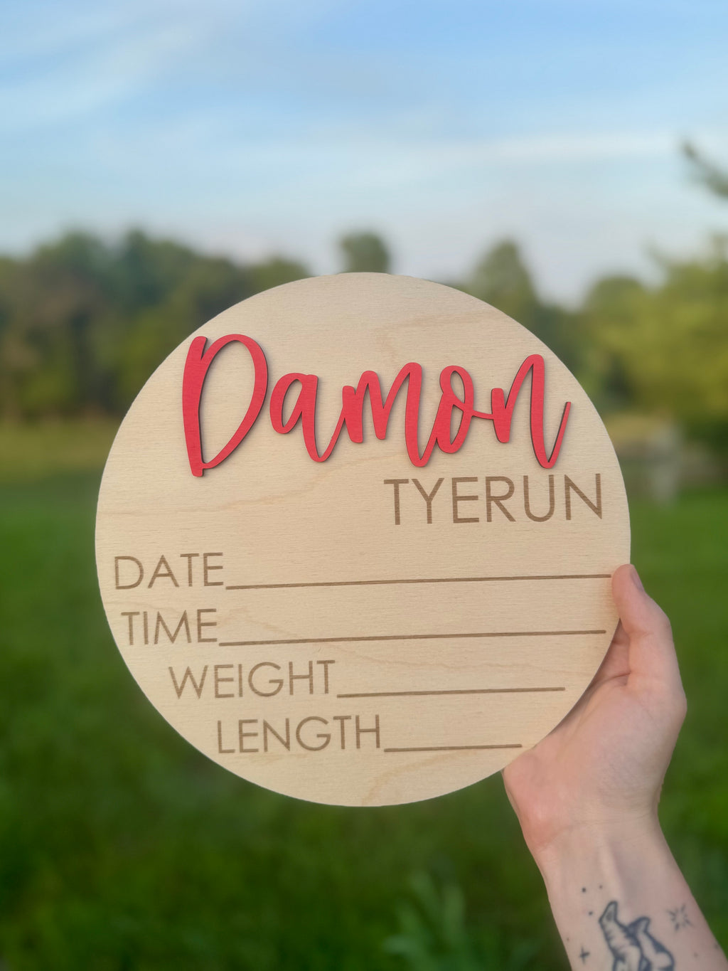 Simple Custom Birth Announcement Plaque