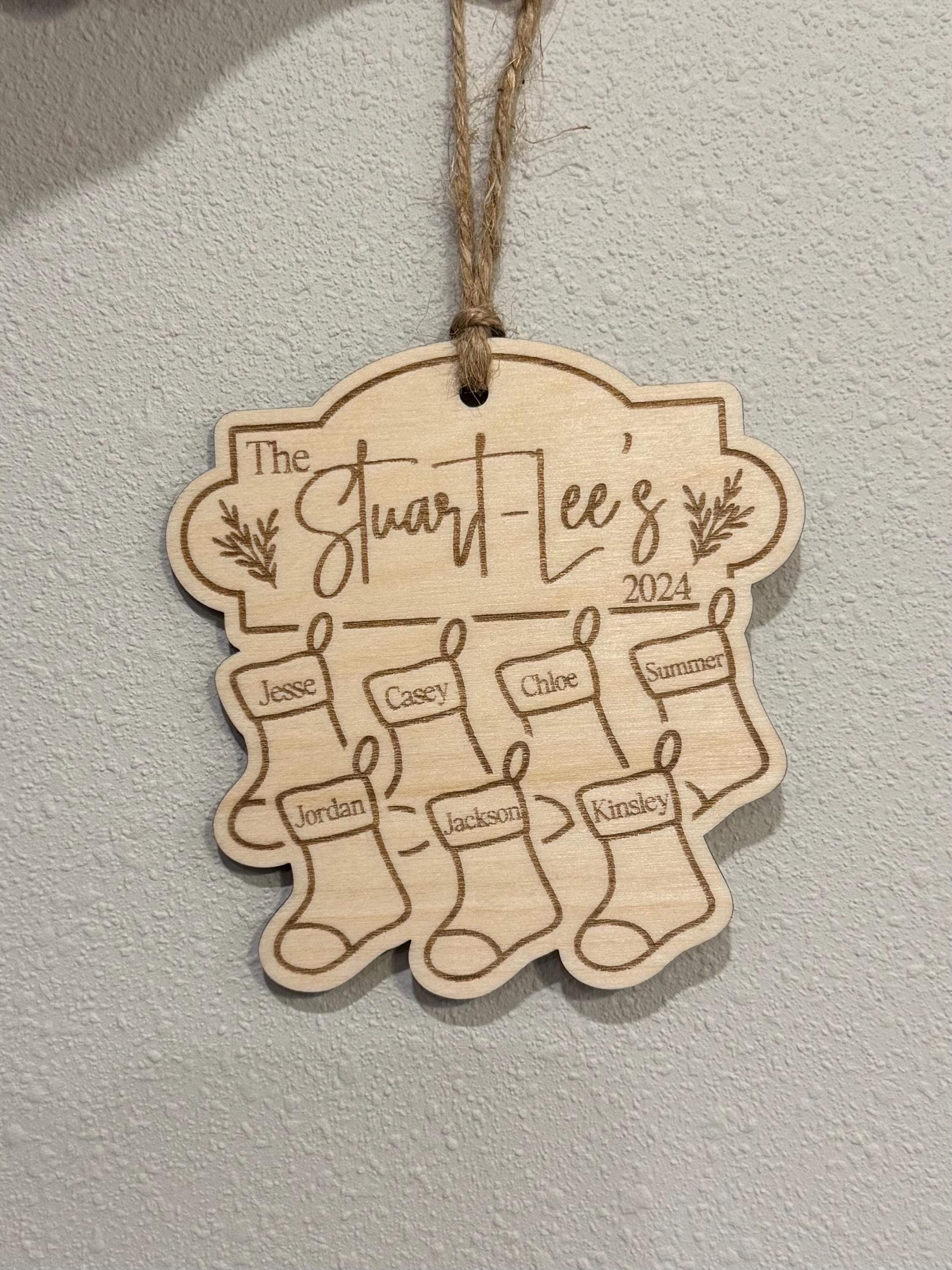 Personalized Family Wood Christmas Ornament | Custom Ornament | Christmas Gift | Keepsake | Holiday Decor | Stocking Tag | Memorabilia