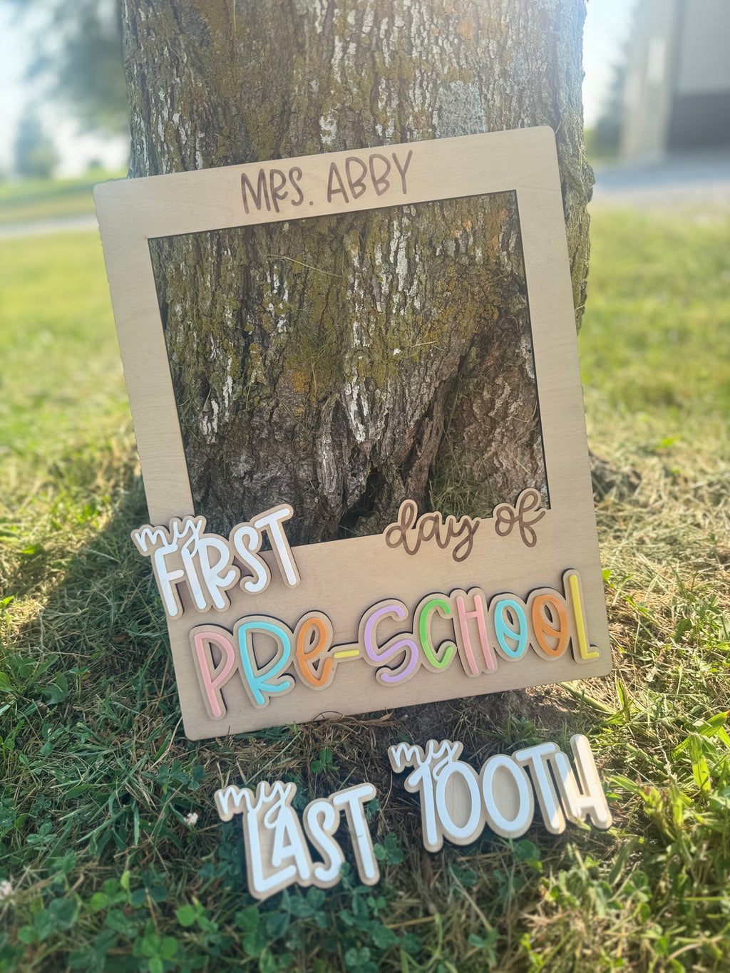 Picture Frame Interchangeable Classroom Photo Prop- First, Last, 100th Day of School Sign (Copy)