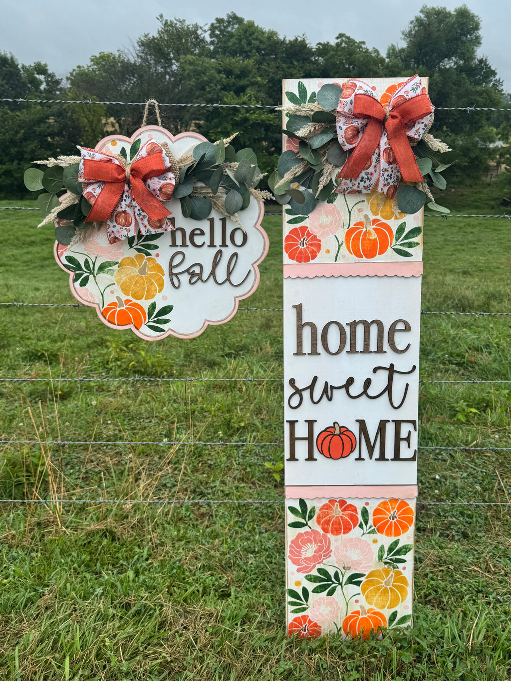 Pink Pumpkin Porch Signs