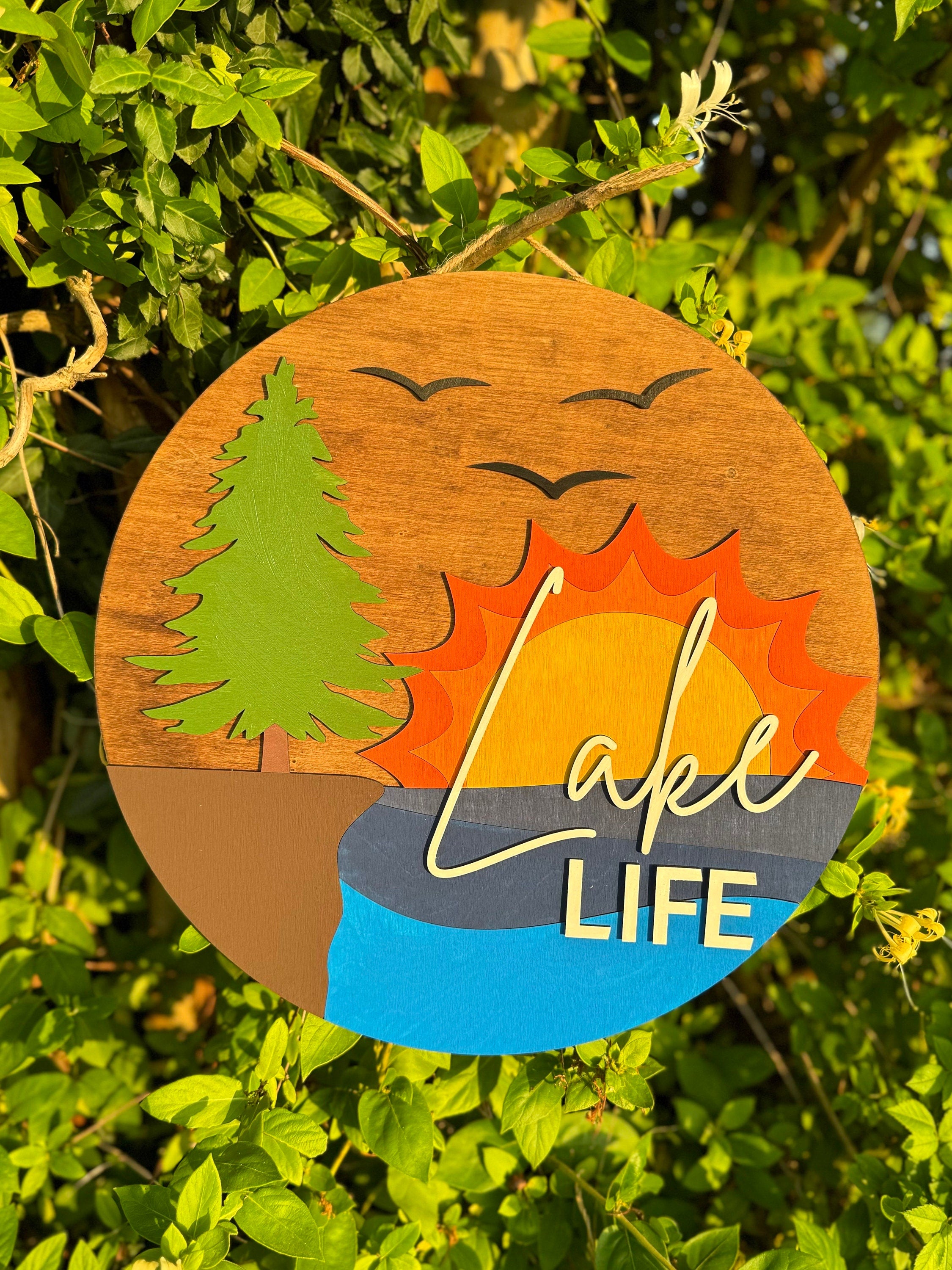 Lake Life Door Hanger | Welcome Sign | Wreath | Summer Decoration | Lake House | Boat Season | Camper Decor | Water | Camping | New House