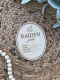 Vintage Rocking Horse Baby Name Announcement Plaque