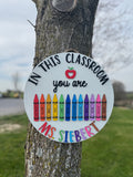 PREORDER Crayon Teacher Door Hanger Sign