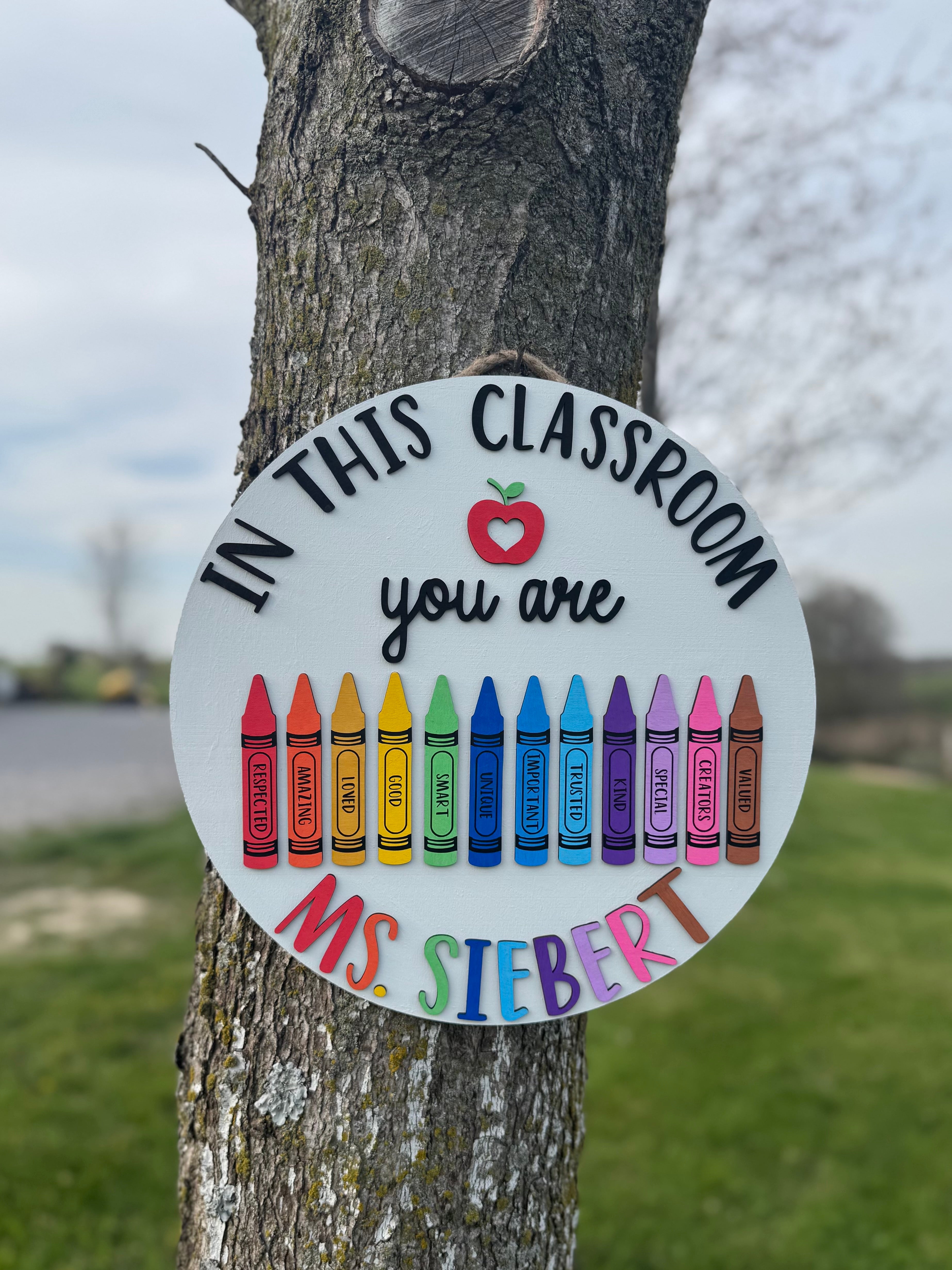 PREORDER Crayon Teacher Door Hanger Sign