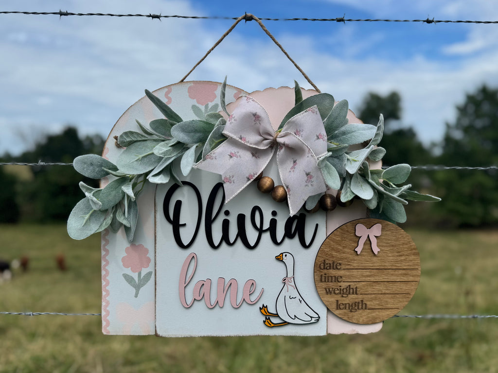 Arched Goose Name Sign