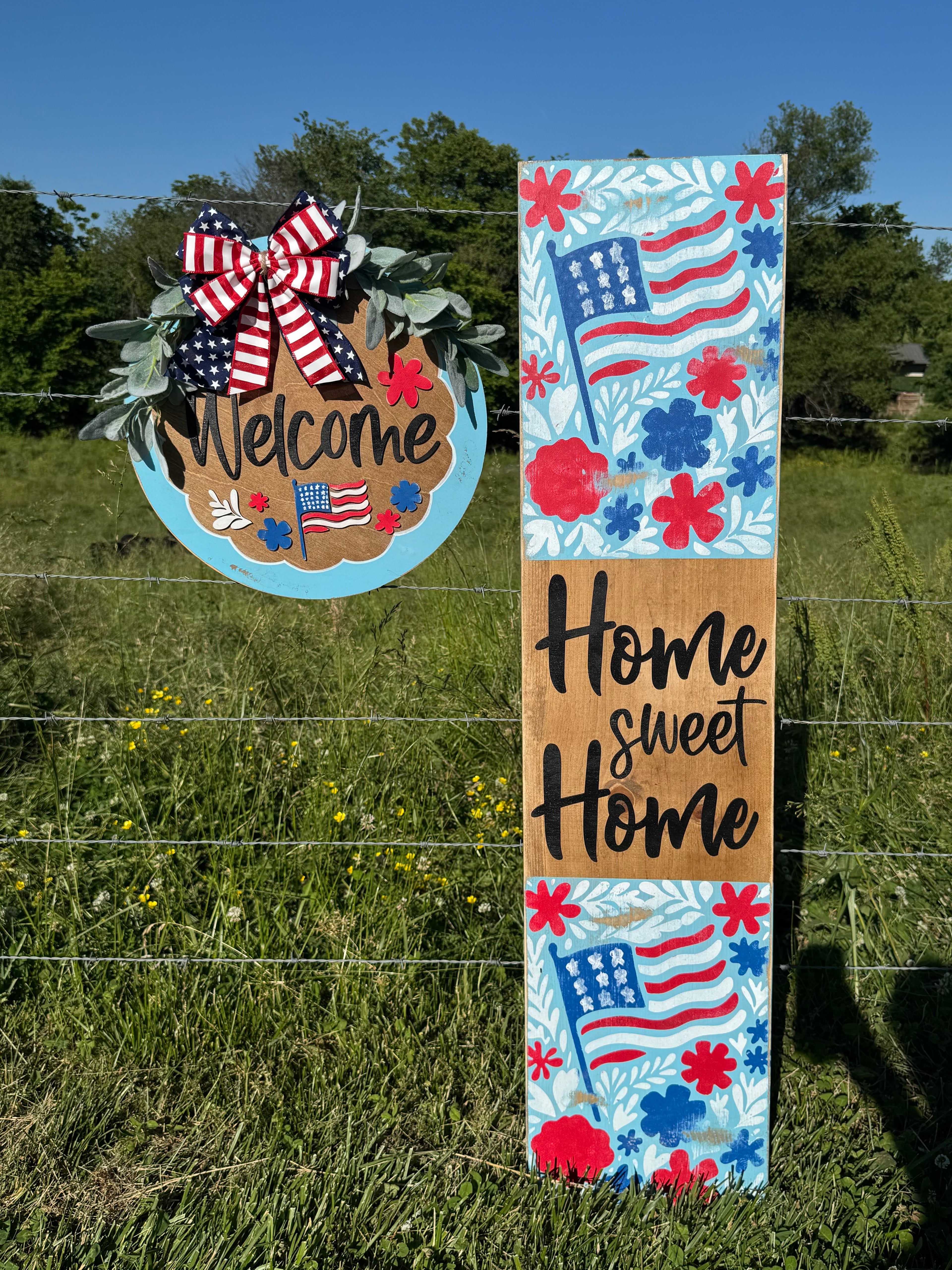 PREORDER Floral Patriotic Porch Signs