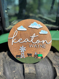 Farming Custom Birth Announcement Plaque