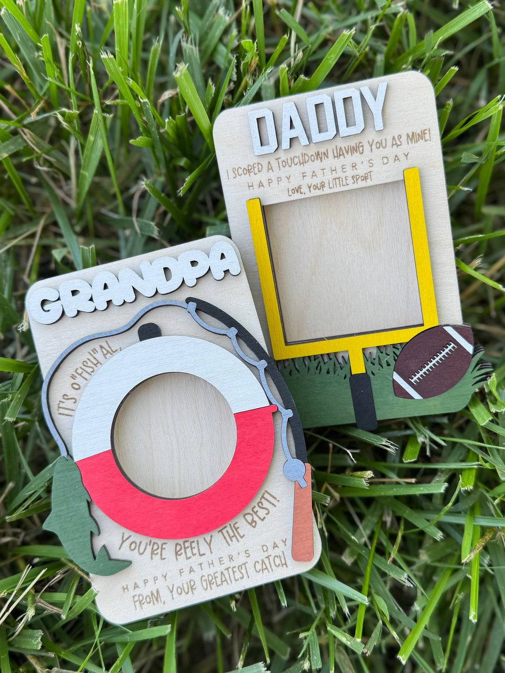 Custom Football Picture Frame Magnet or Visor Clip
