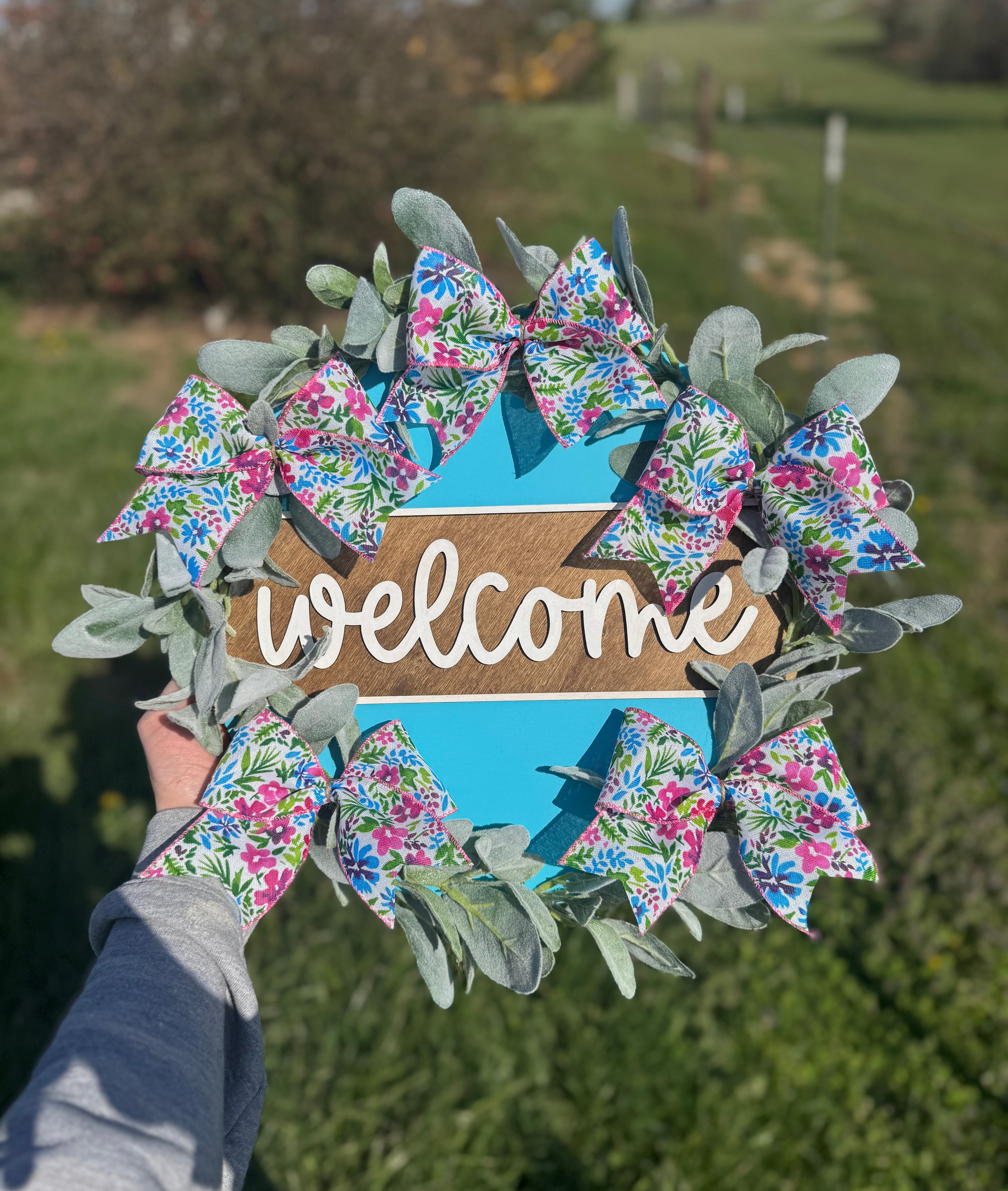 PREORDER Blue Wreath Porch Signs