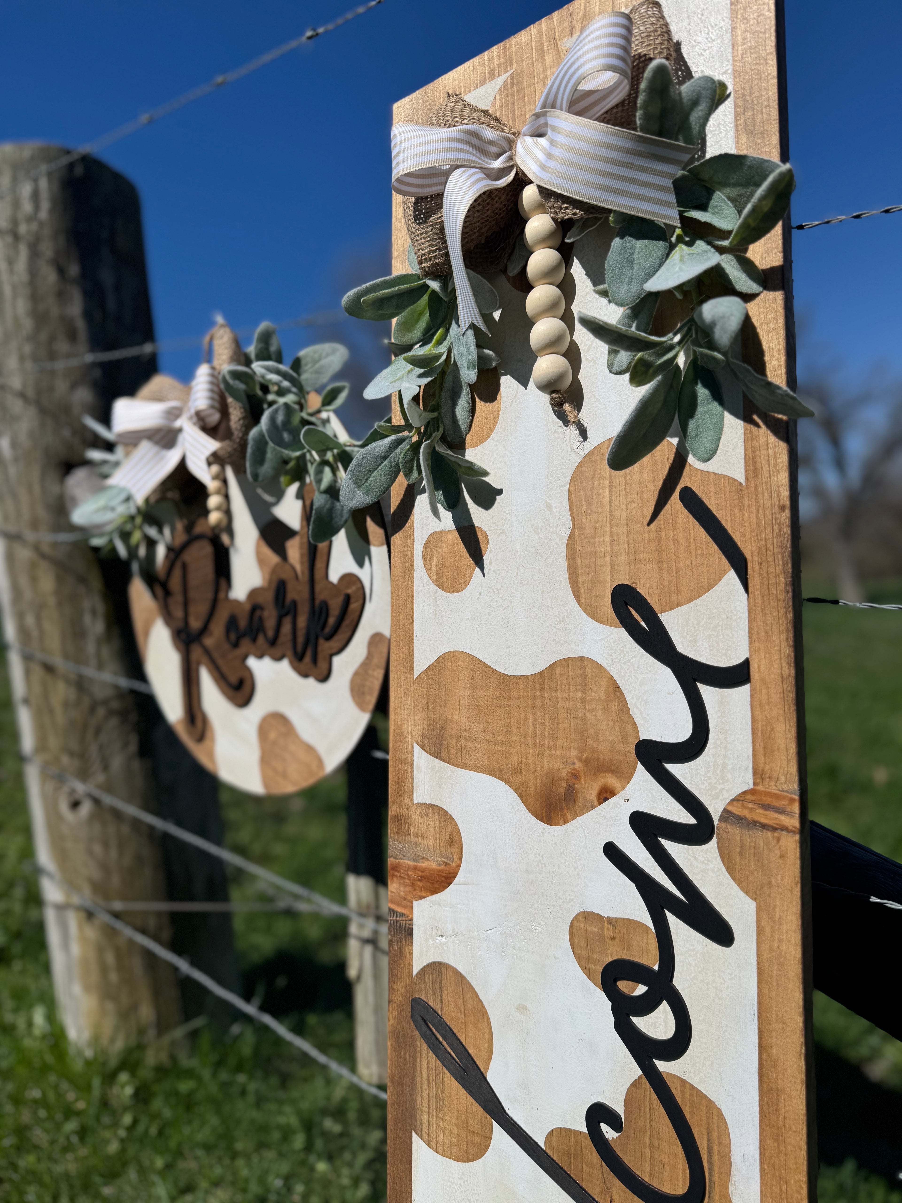 PREORDER Cow Print Porch Signs