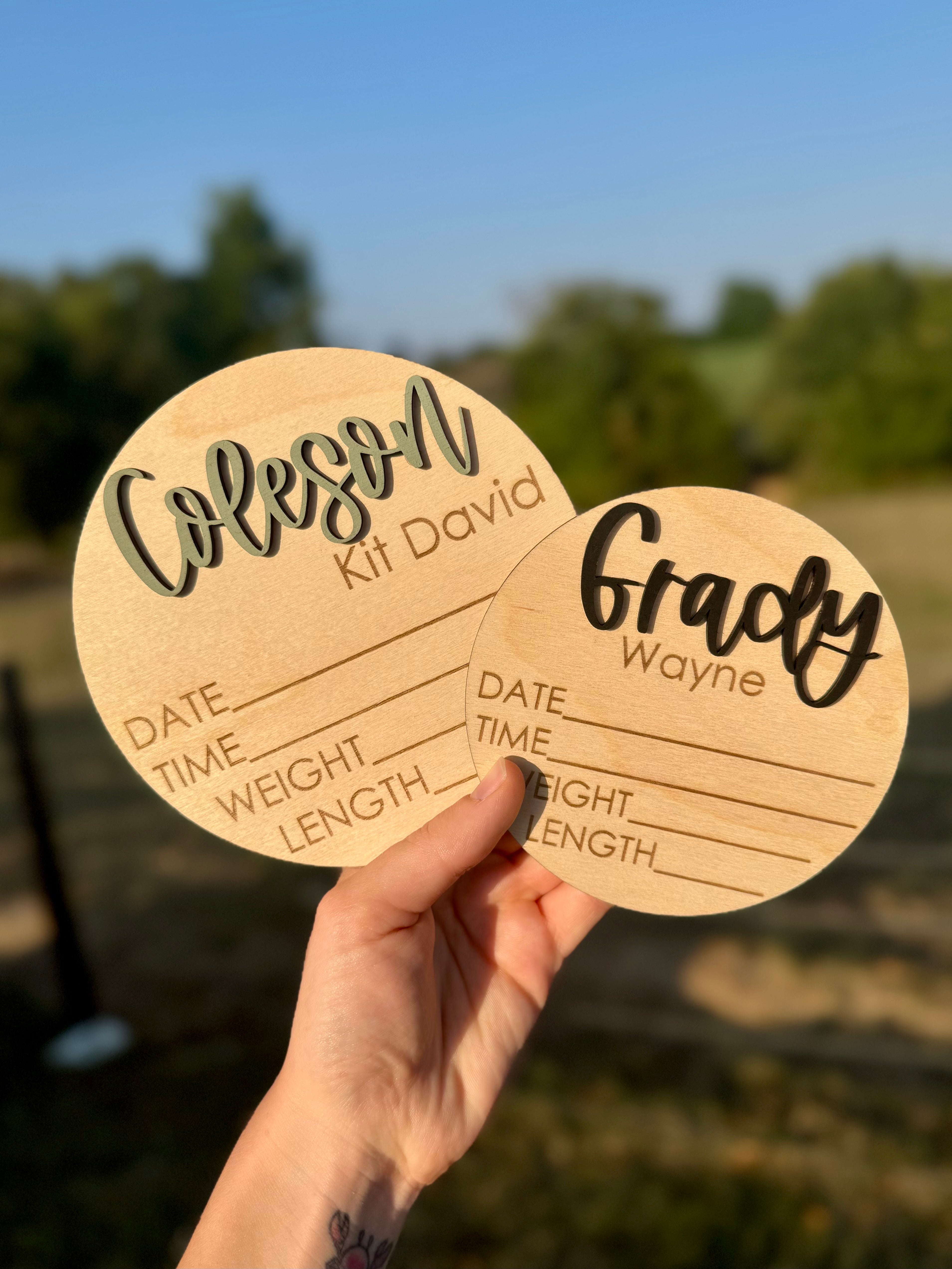 Simple Custom Birth Announcement Plaque