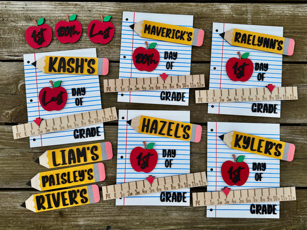 Interchangeable Back to School Sign - First day of, 100th day of, last day of