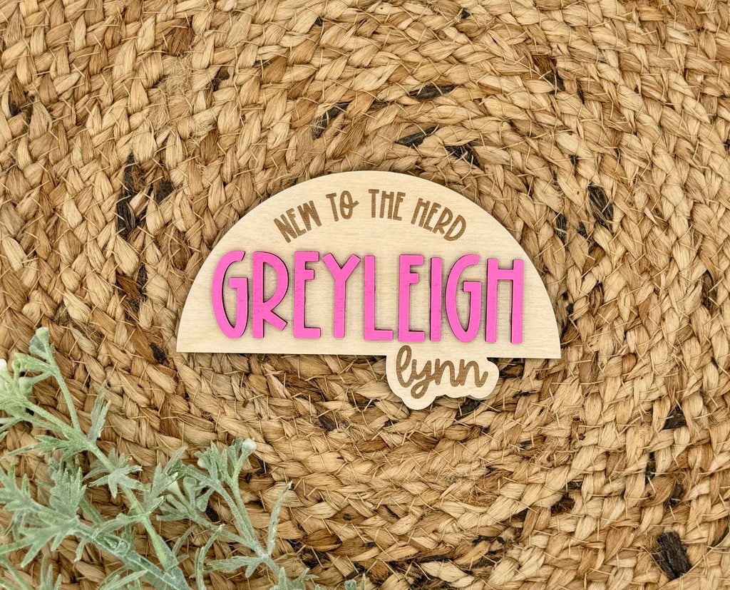 Highland Cow Custom Birth Announcement Plaque