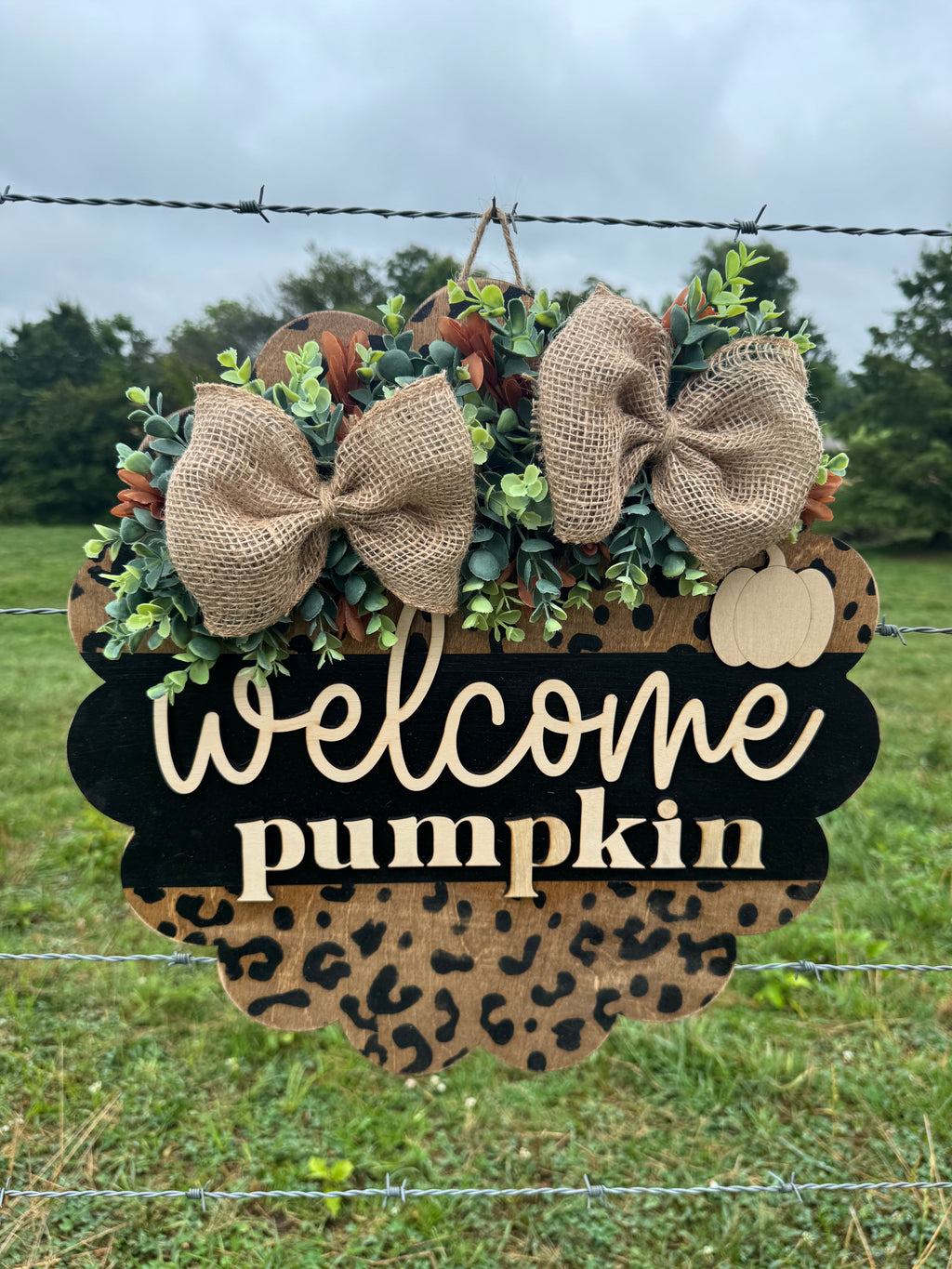 Cheetah Pumpkin Porch Signs