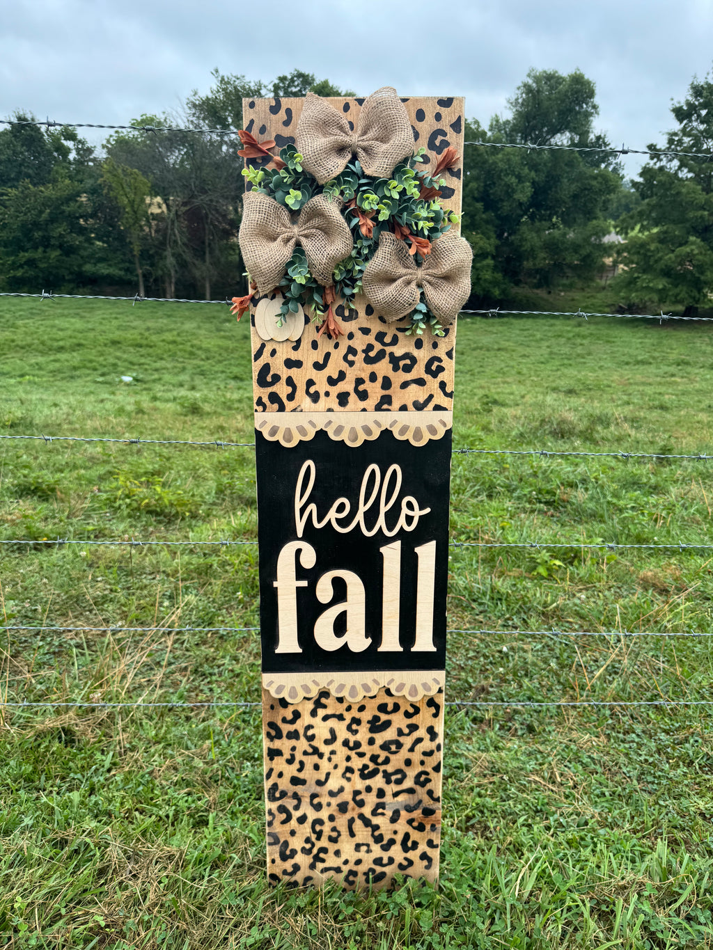 Cheetah Pumpkin Porch Signs