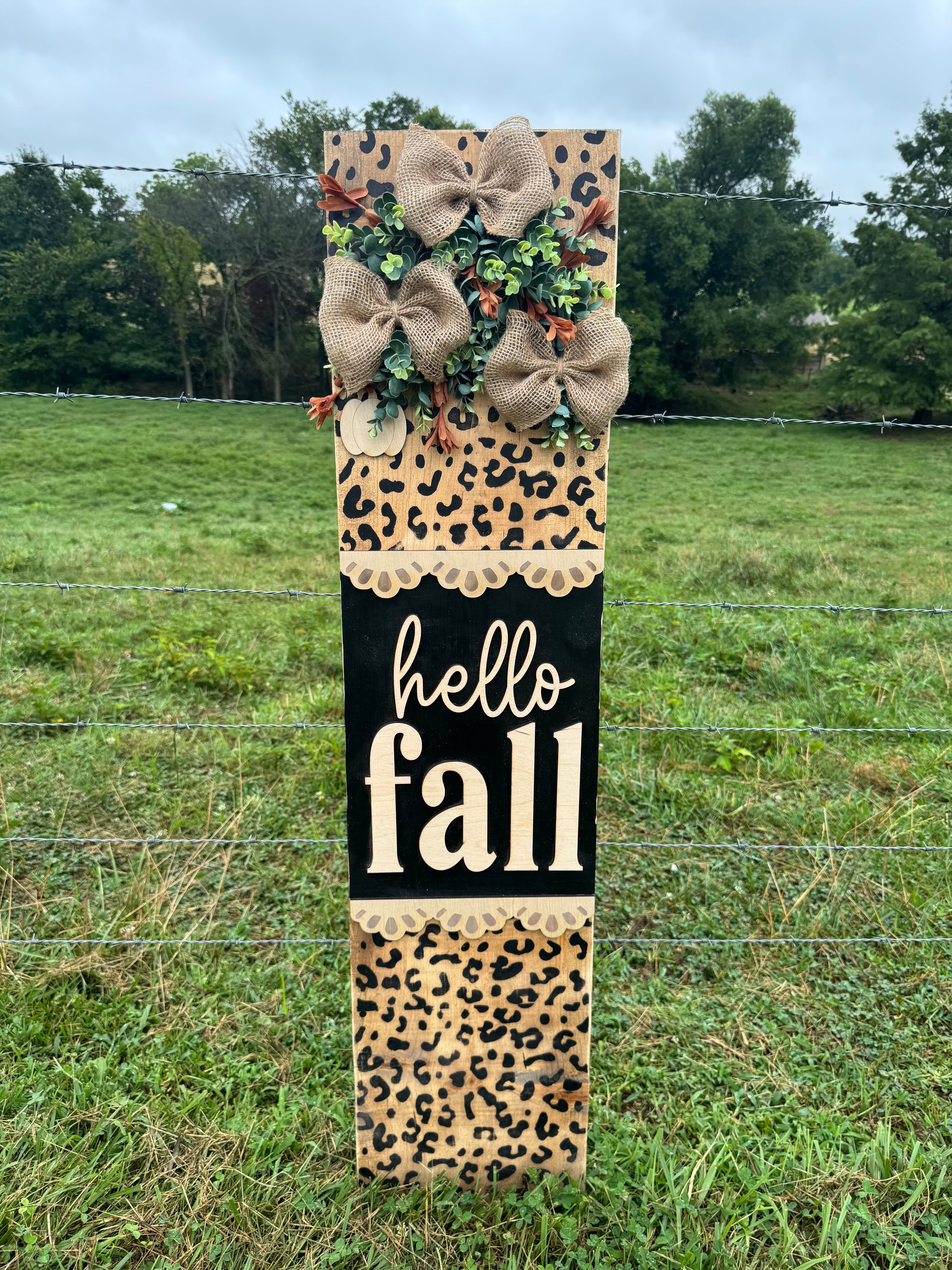 Cheetah Pumpkin Porch Signs