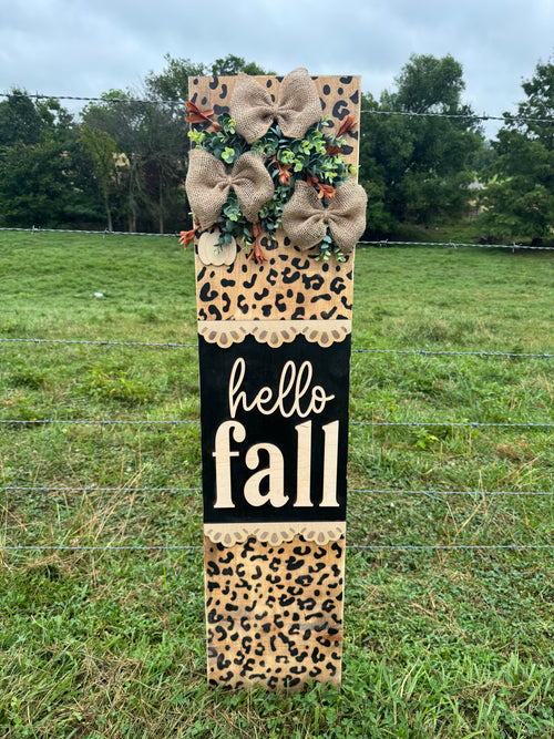 Cheetah Pumpkin Porch Signs