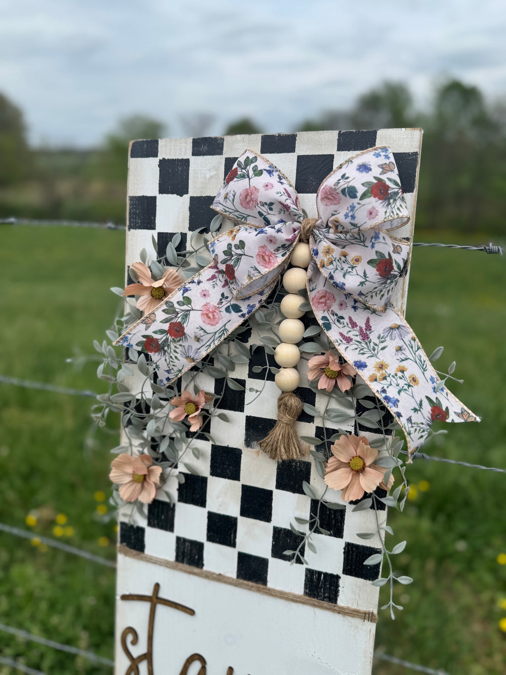 PREORDER Floral Checkered Porch Signs