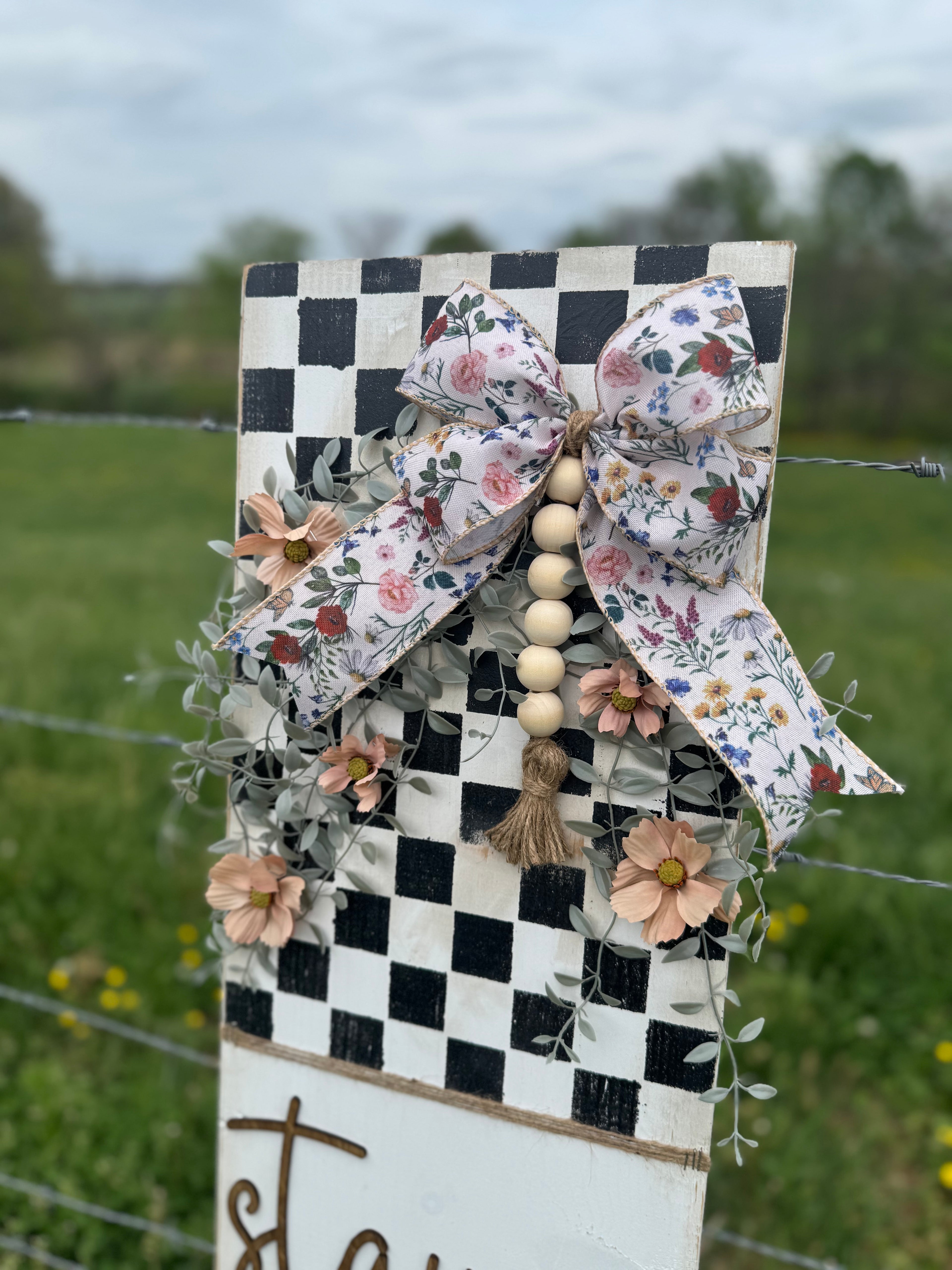 PREORDER Floral Checkered Porch Signs
