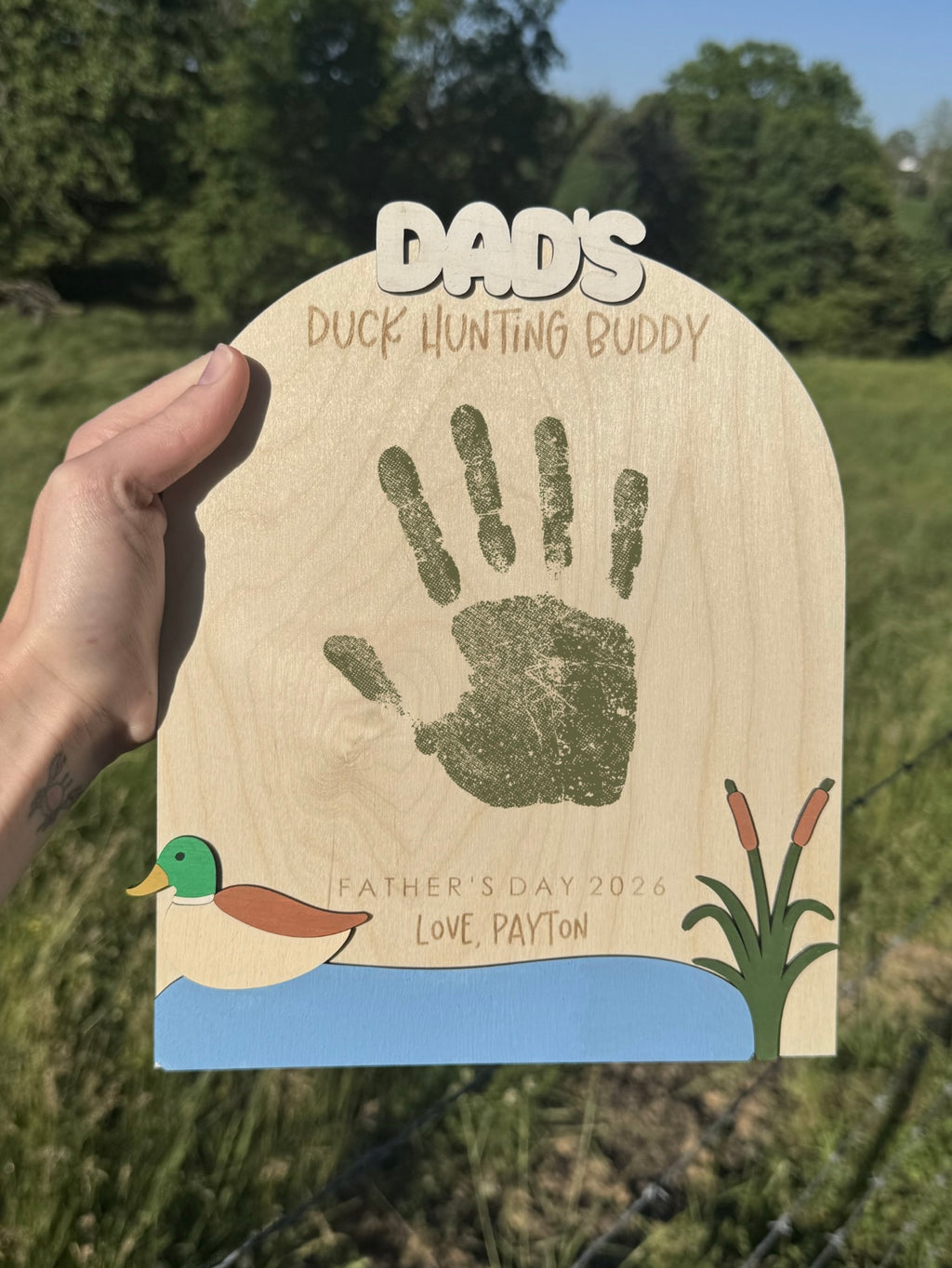 Custom Duck Hunting Handprint Sign