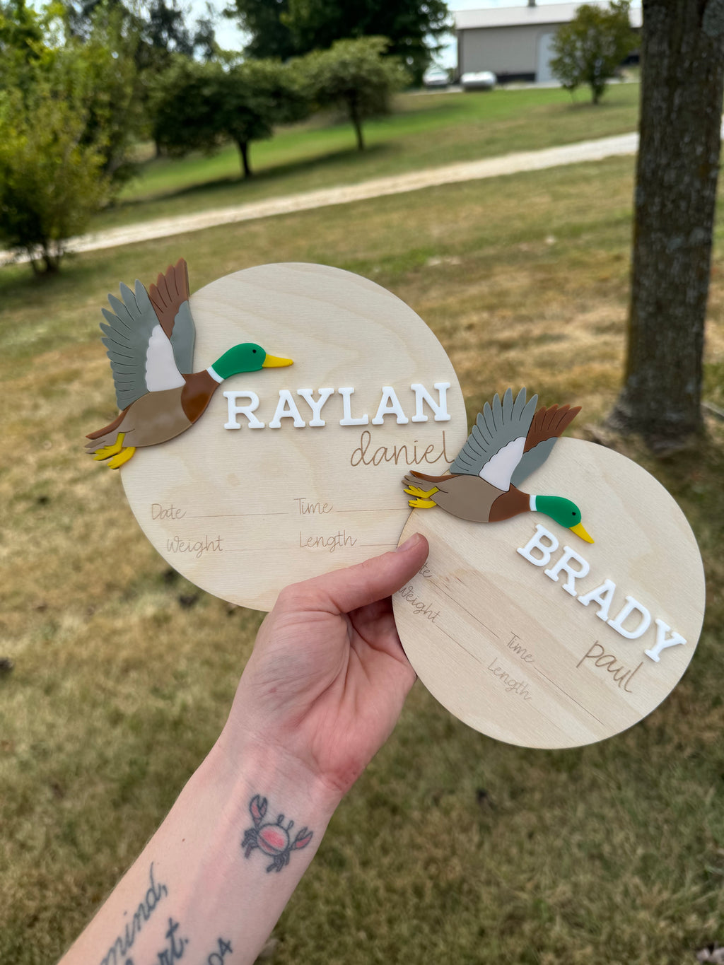 Mallard Duck Custom Name Announcement Plaque