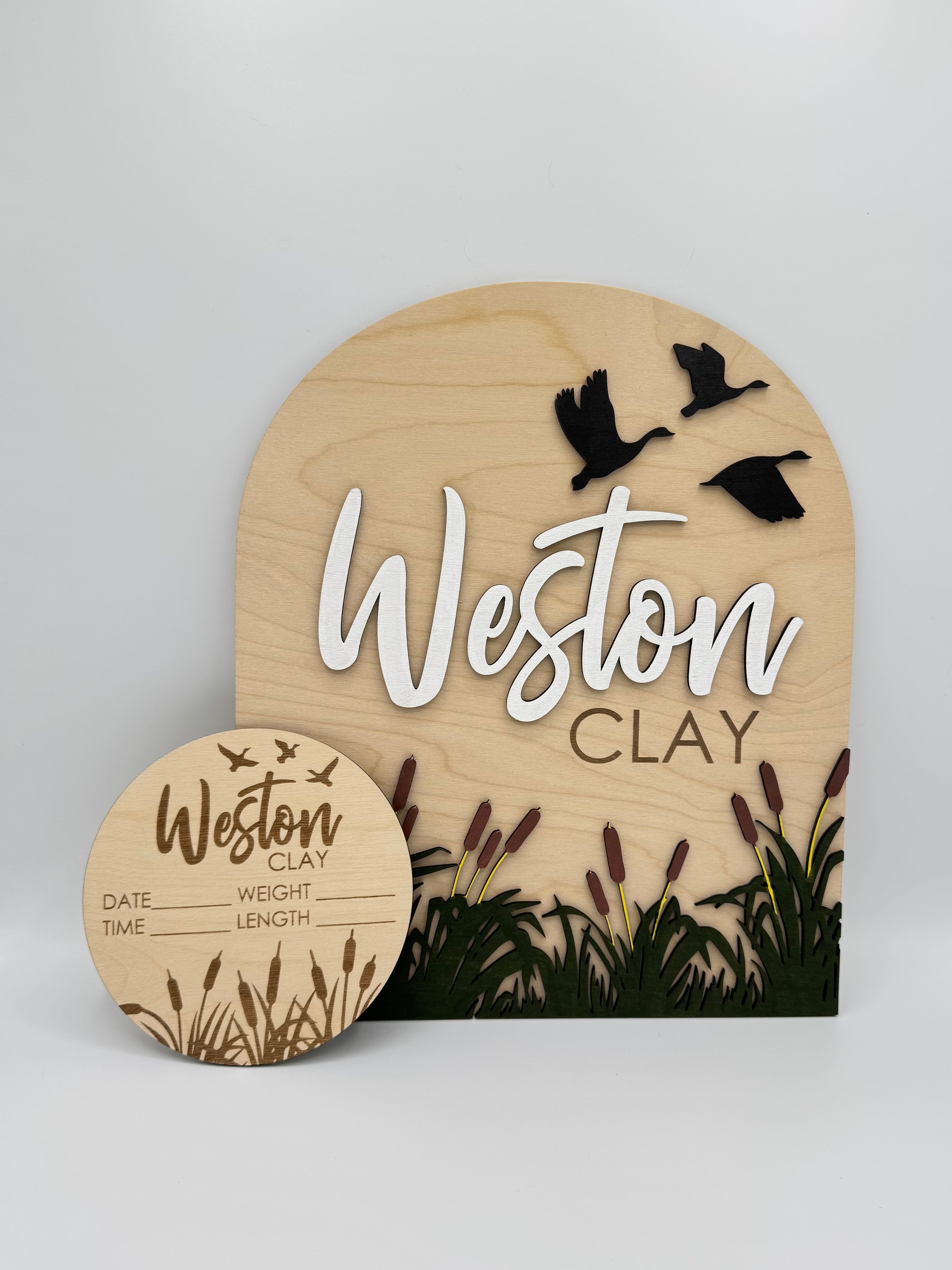 Duck Hunting Custom Birth Announcement Plaque