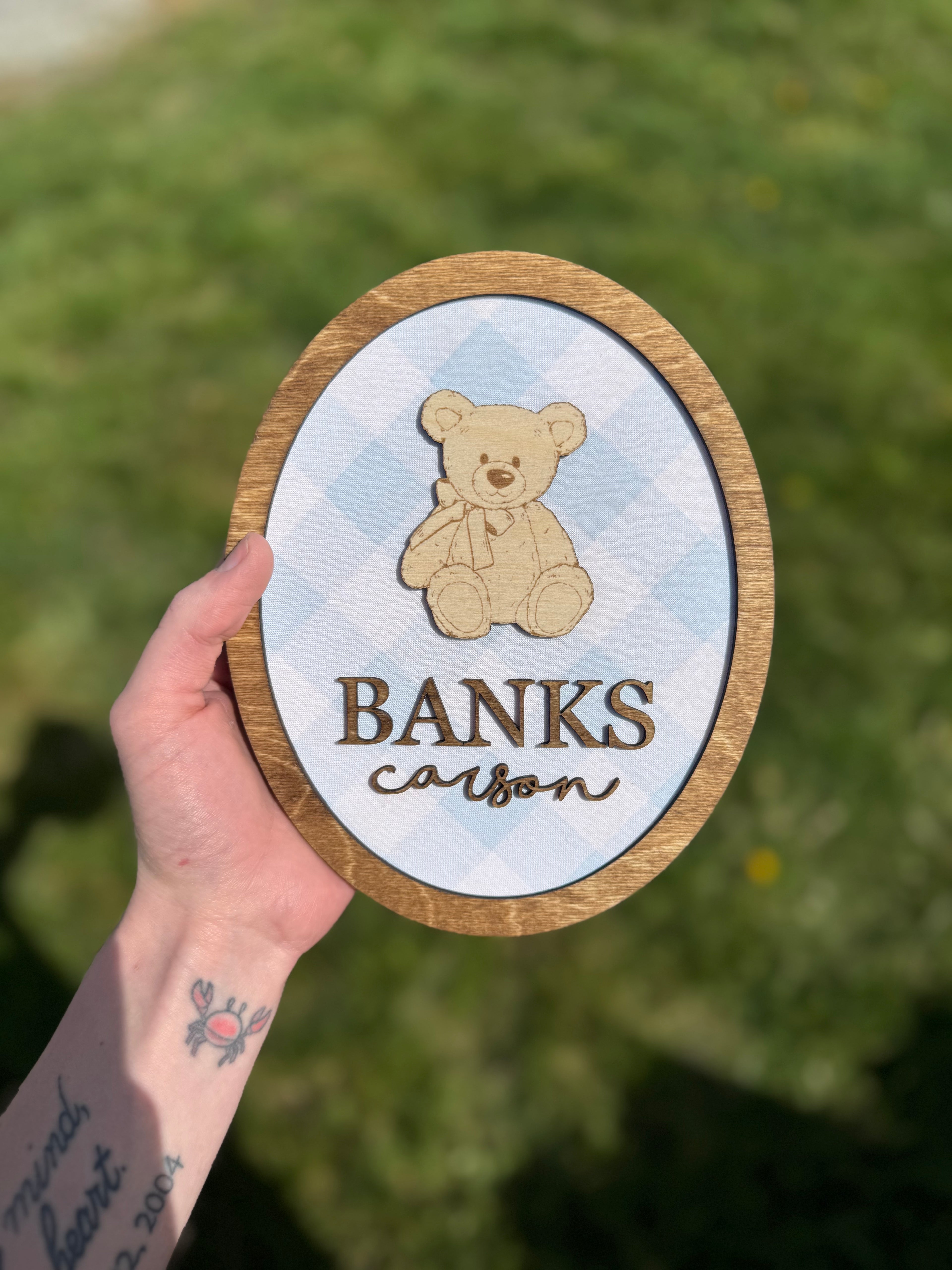 Custom Fabric Name Plaque