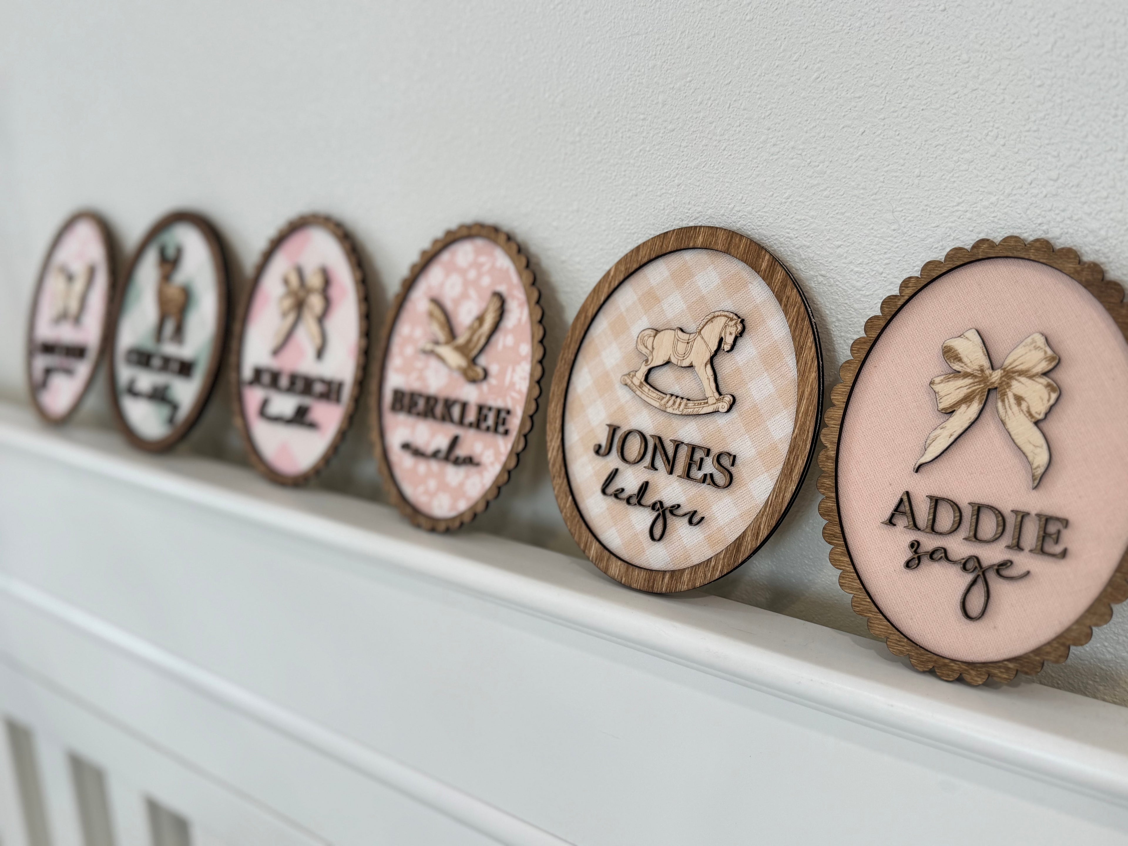 Custom Fabric Scalloped Name Plaque