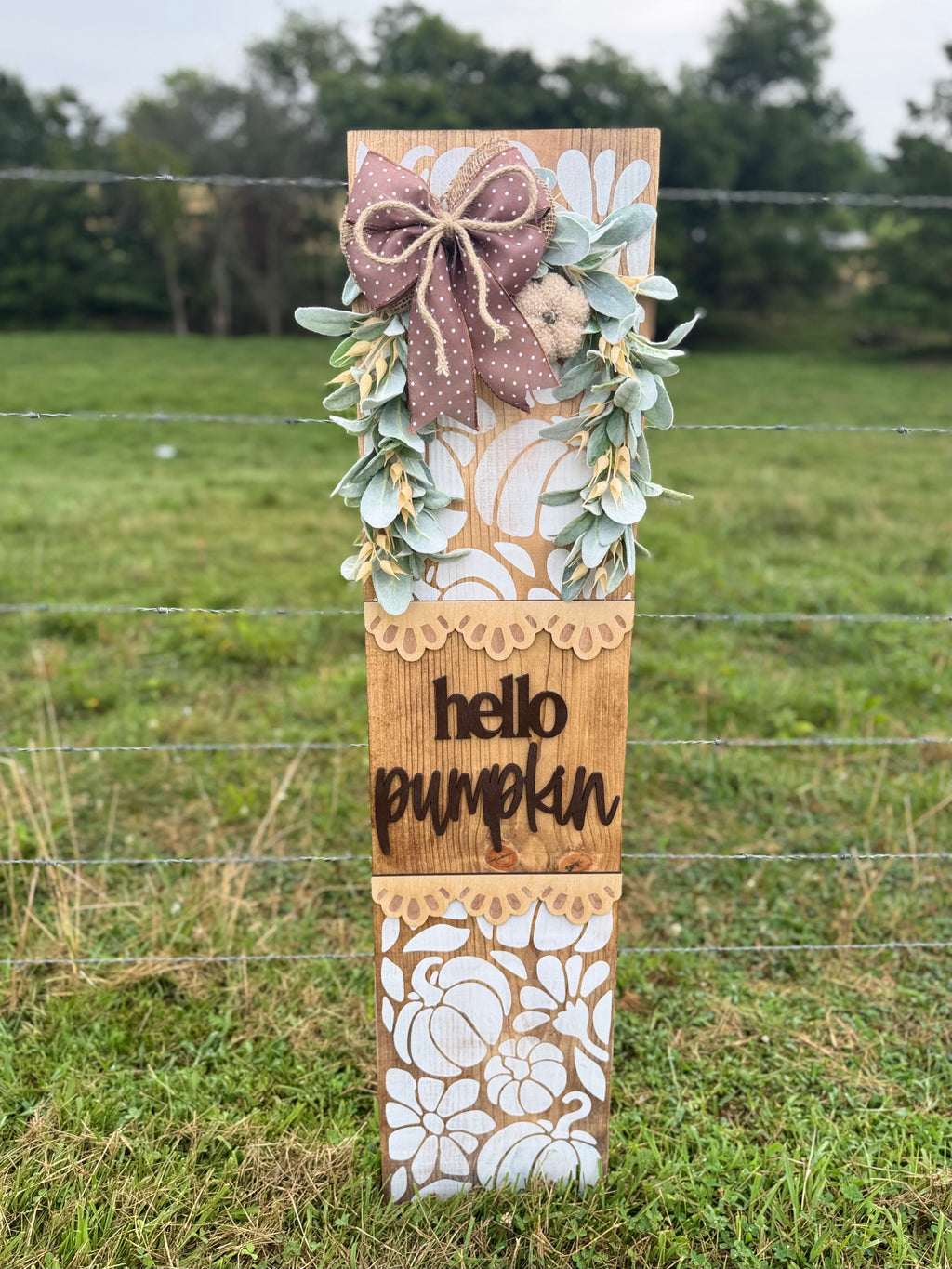 Polka Dot Pumpkin Porch Signs