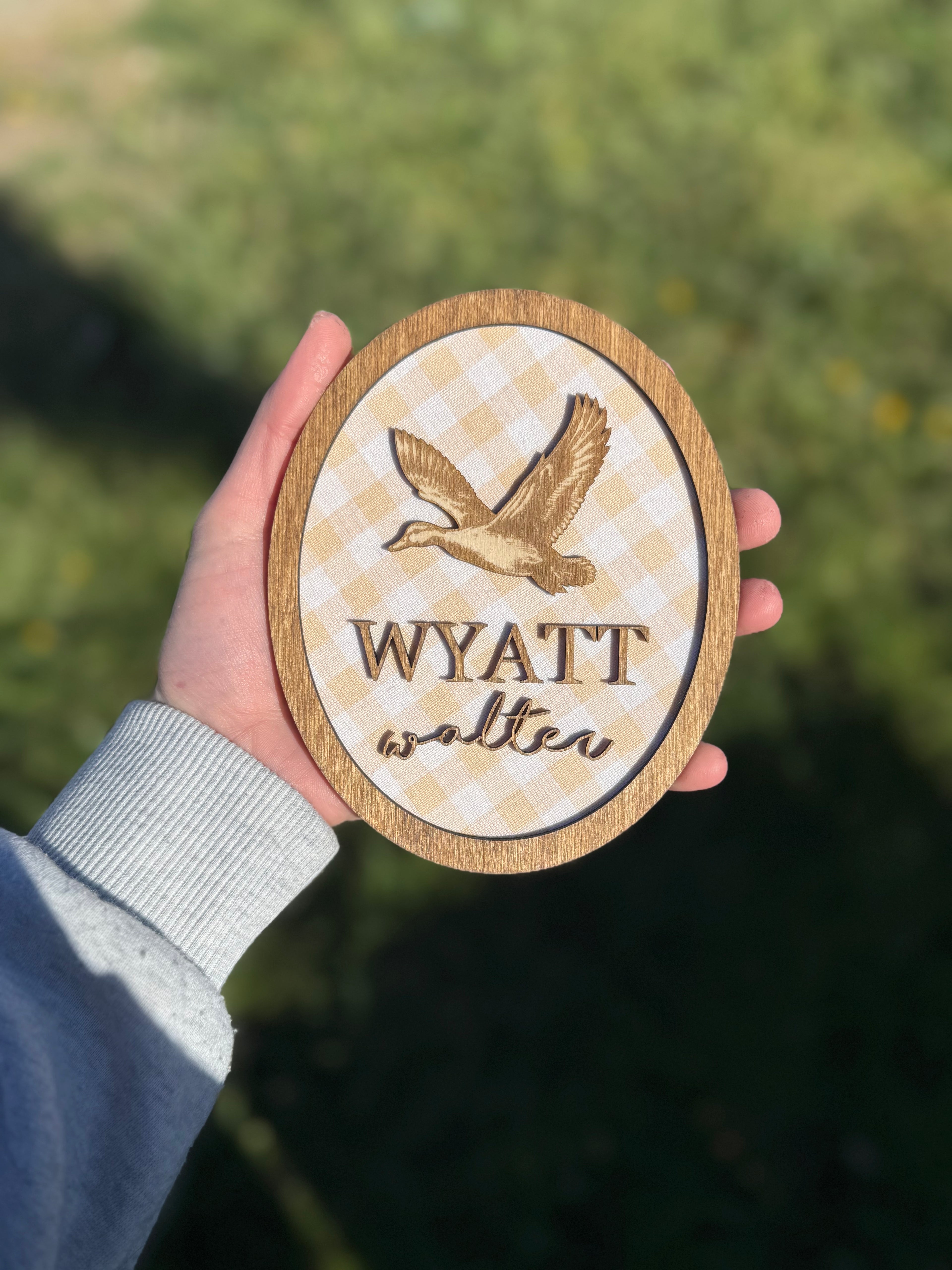 Custom Fabric Name Plaque