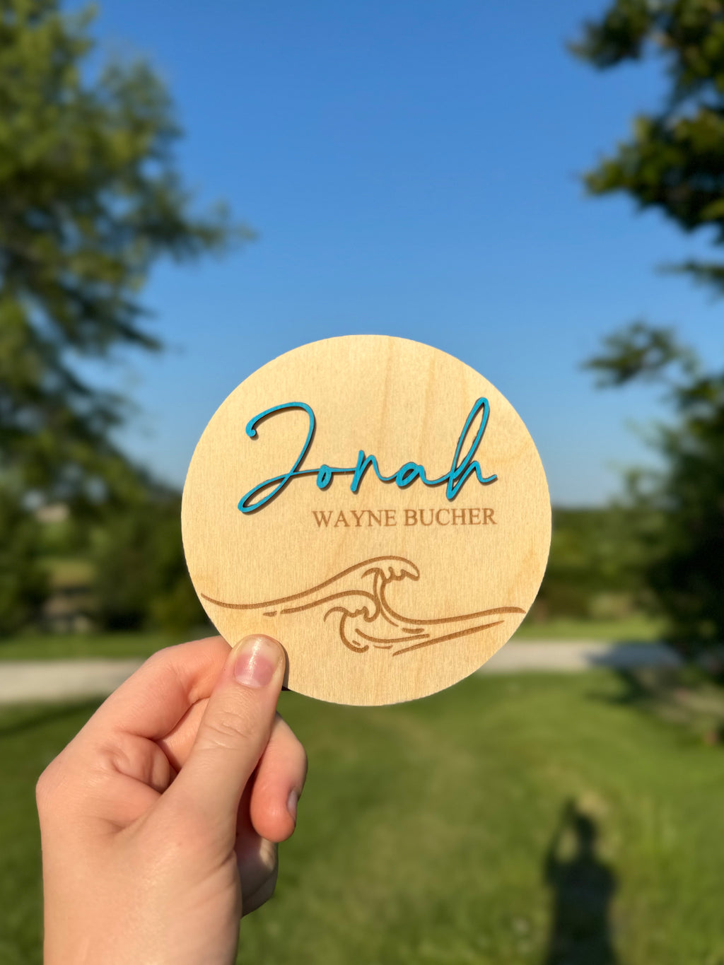 Ocean Wave Custom Birth Announcement Plaque