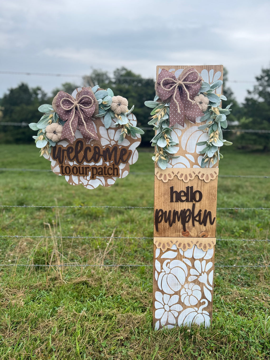 Polka Dot Pumpkin Porch Signs