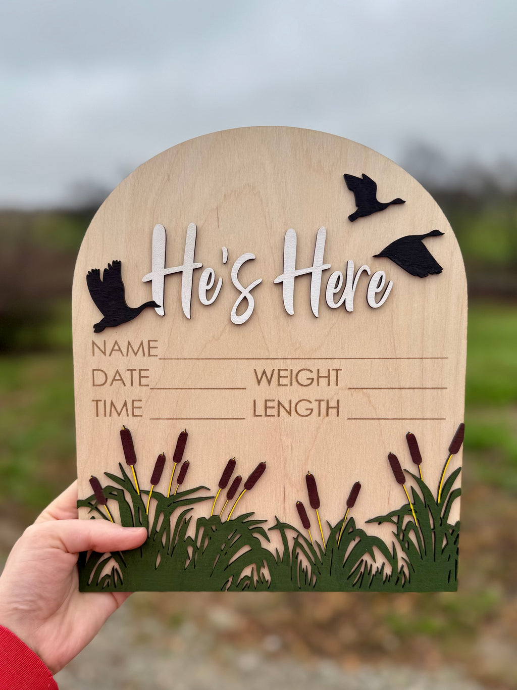 Duck Hunting Custom Birth Announcement Plaque