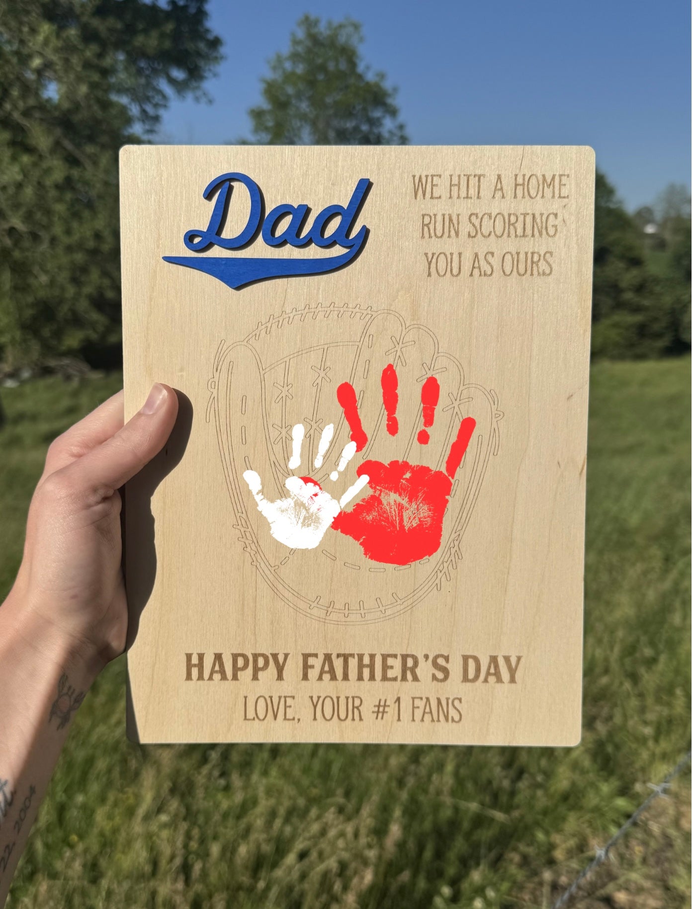 Custom Baseball Handprint Sign