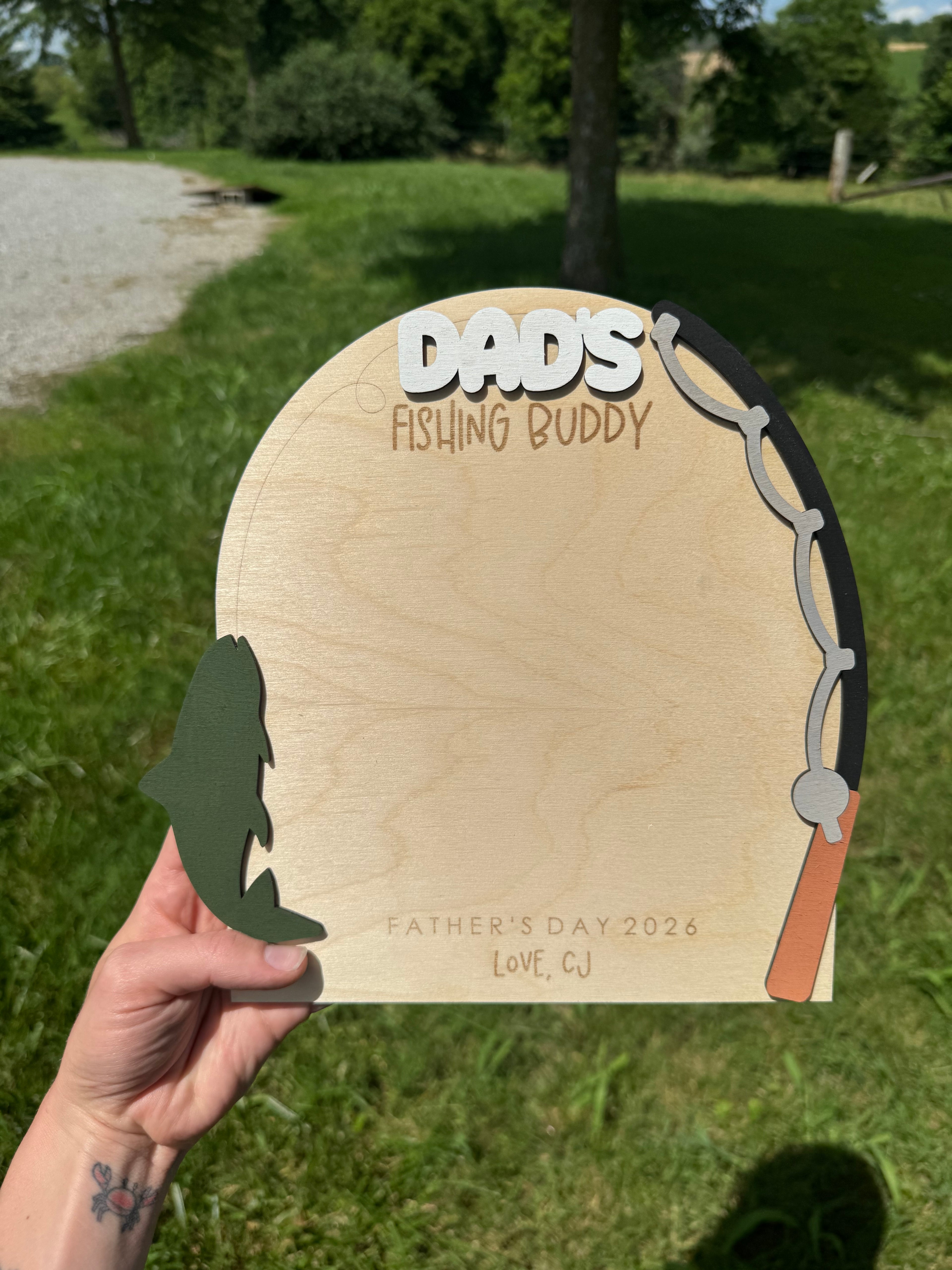 Custom Fishing Handprint Sign