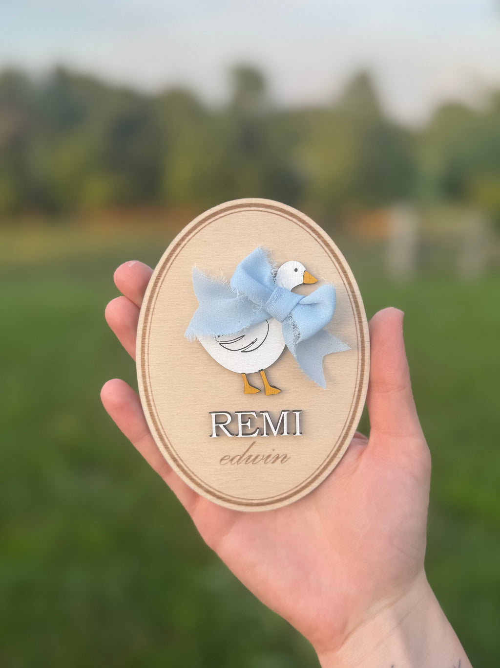 Goose Custom Birth Announcement Plaque