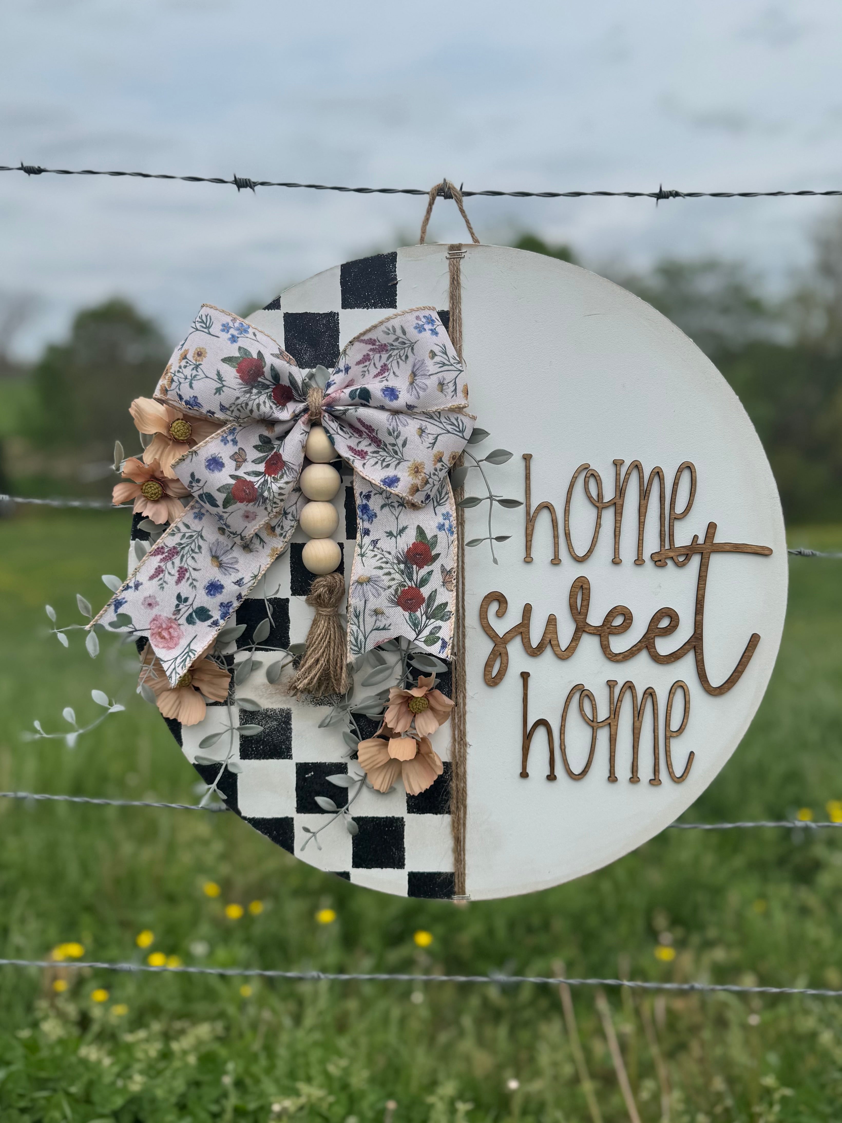 PREORDER Floral Checkered Porch Signs