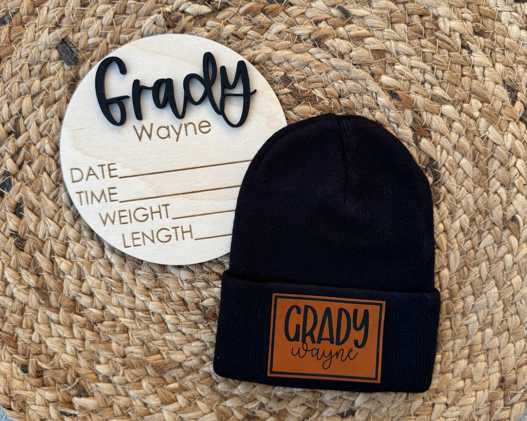 IN STOCK Leather Patch Beanies