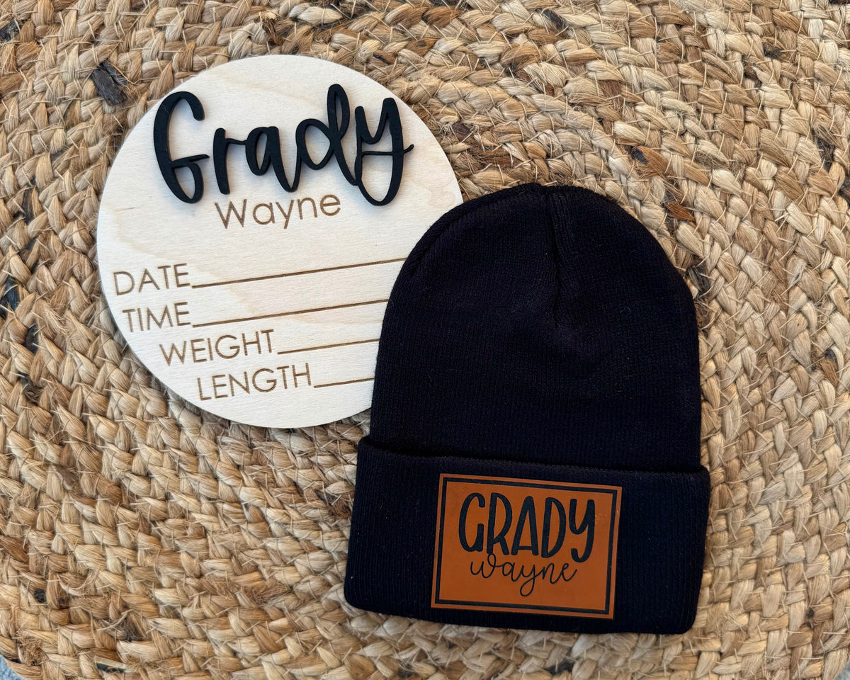 IN STOCK Leather Patch Beanies