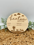 Engraved Farming Custom Birth Announcement Plaque