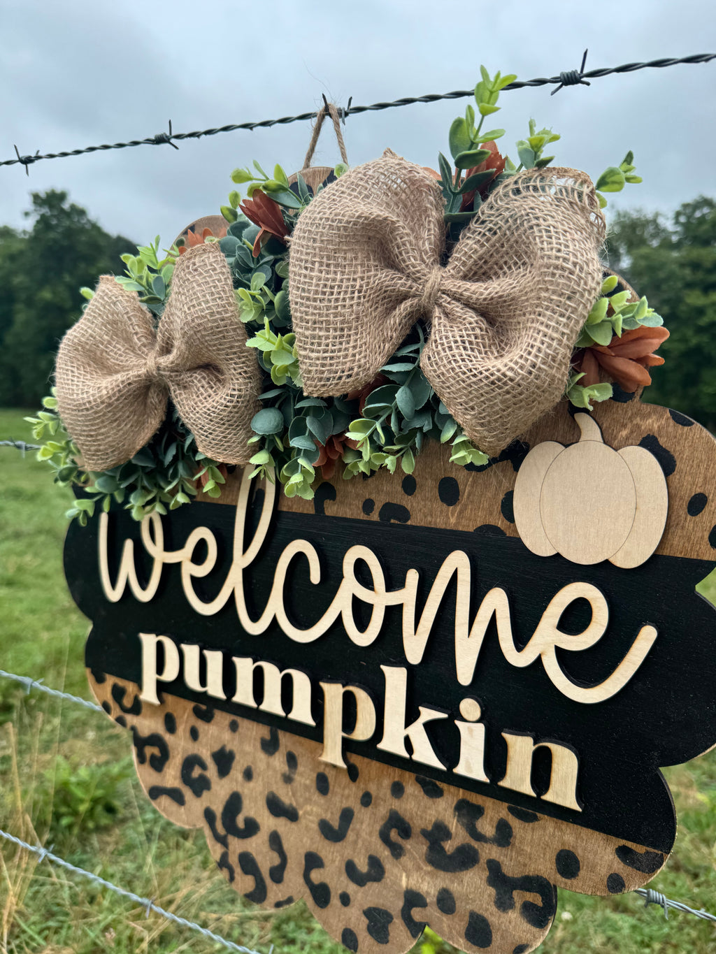 Cheetah Pumpkin Porch Signs