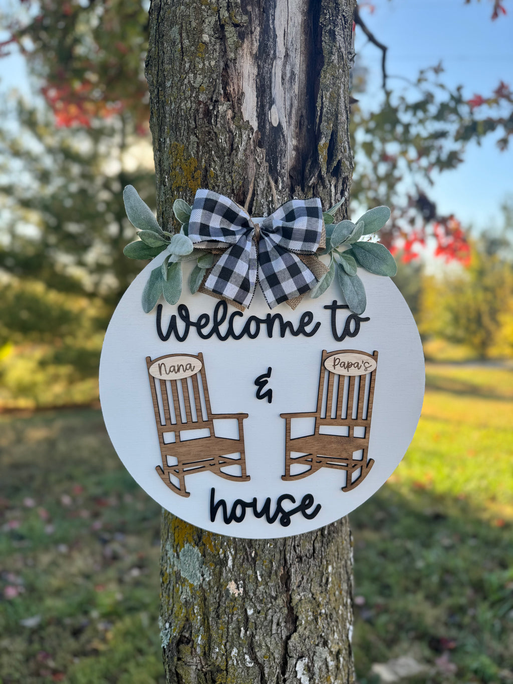 Rocking Chair Welcome Sign