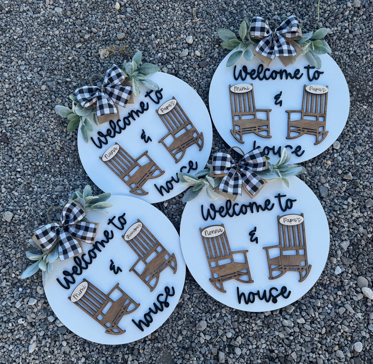 Rocking Chair Welcome Sign