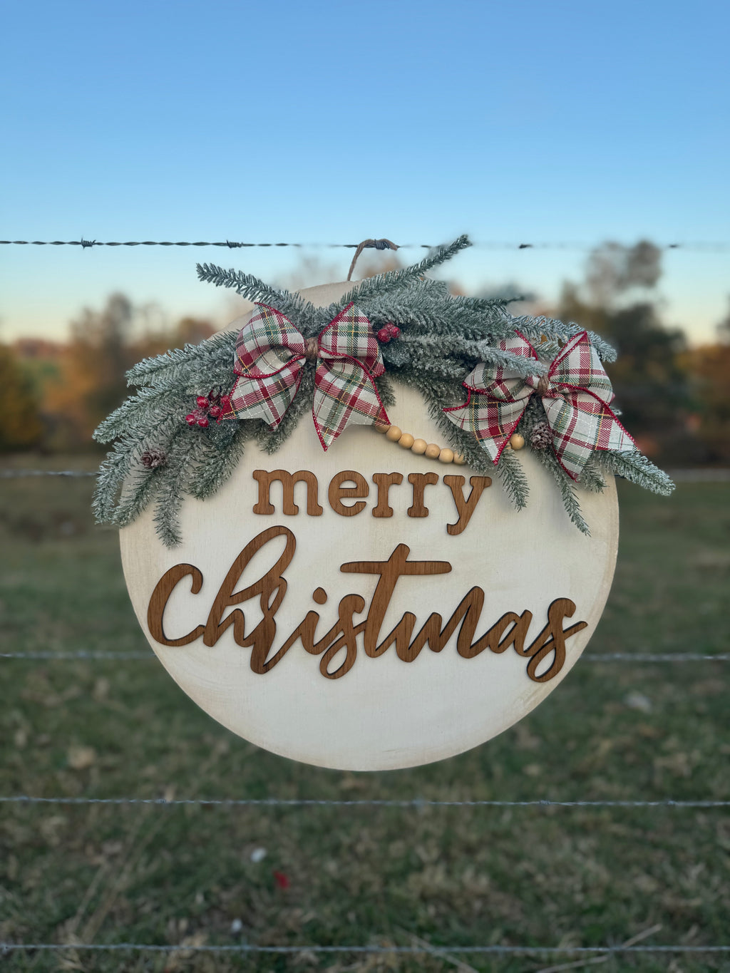 Frosted Merry Christmas Hanger