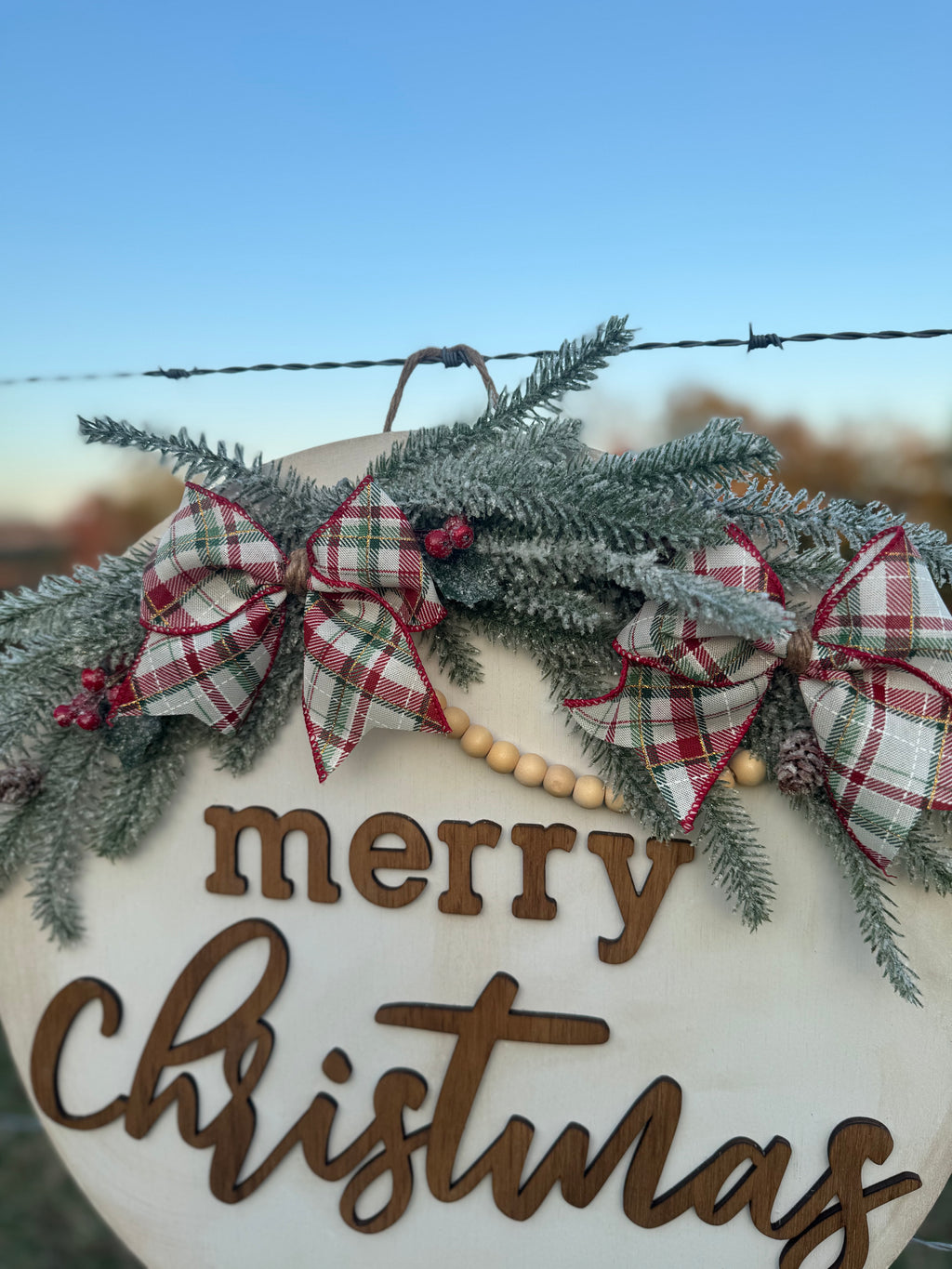 Frosted Merry Christmas Hanger