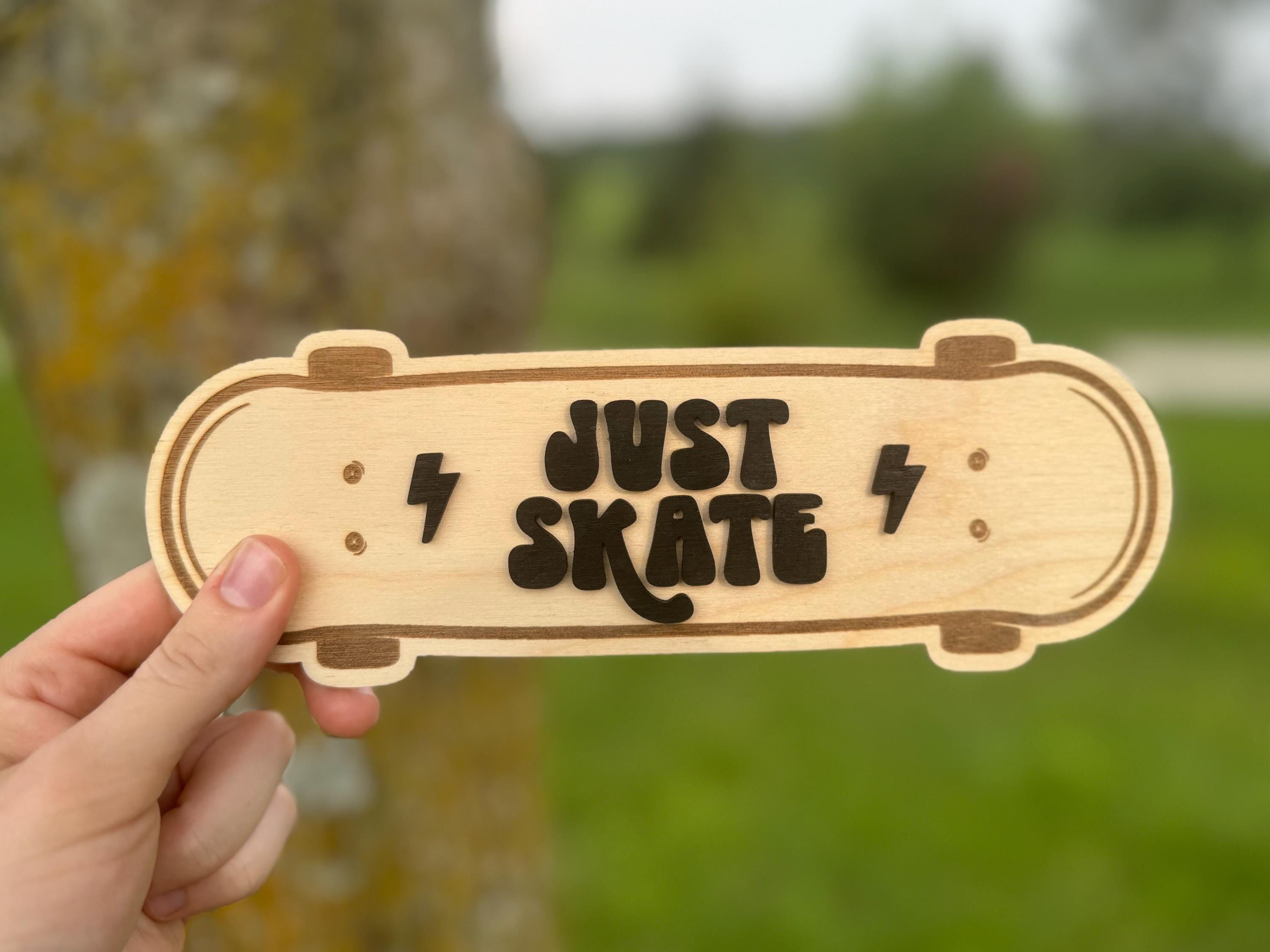 Just Skate Lightning Bolt Sign Wall Decor | Boys Room | Groovy Room Signs | Toddler Decorations | Big Kid Room | Trendy Kids | Skateboard