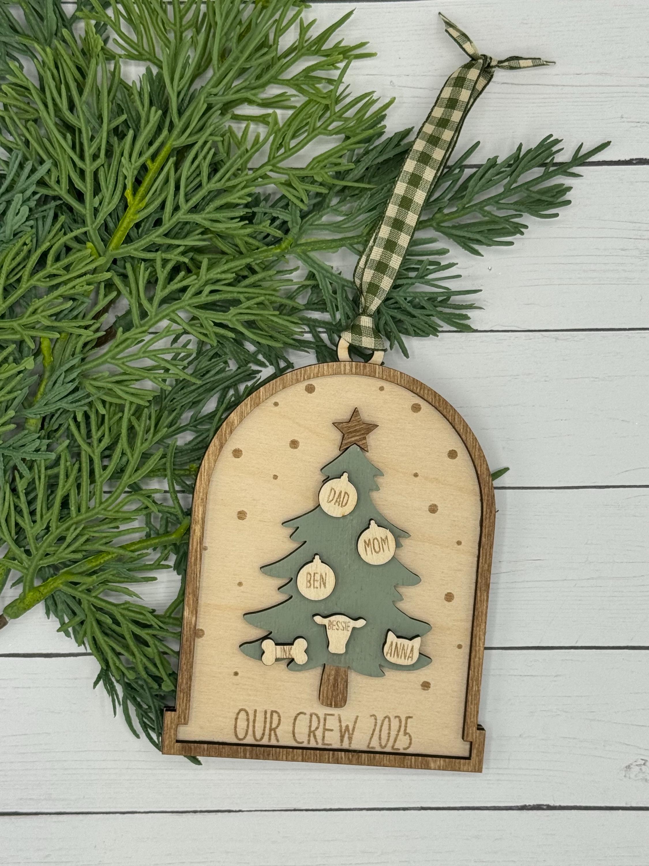 Personalized Family Wood Christmas Ornament | Custom Ornament | Christmas Gift | Keepsake | Holiday Decor | Stocking Tag | Memorabilia