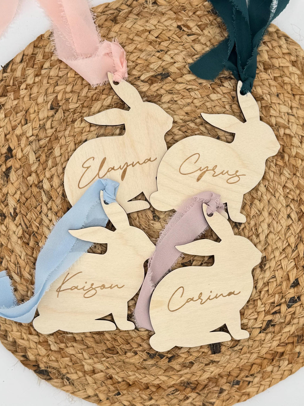 Easter Basket Tags With Personalized Bunny and Name | Custom Easter Gift | Boho Rabbit | Present | Egg Hunting | Gift Tag | First Easter
