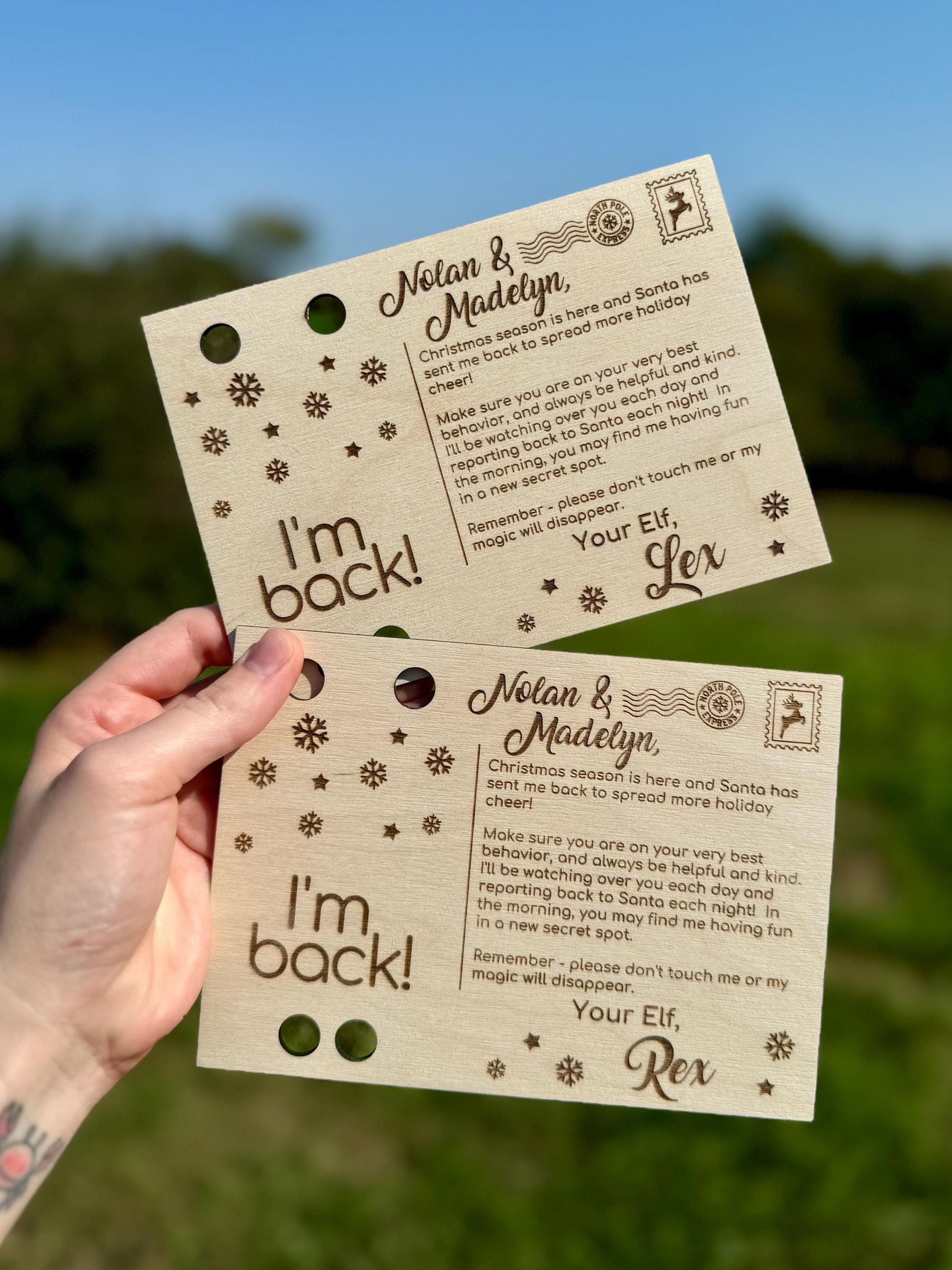 Welcome Back Elf Postcard | Naughty or Nice | Elf Surveillance | Tree Decor | Holiday | Christmas Present | Kids Gift | Xmas Eve | Santa Cam